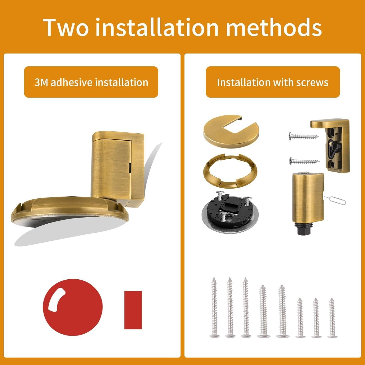 Tope de puerta mecánico Bak Bo AB-1 bronce antiguo ajustable