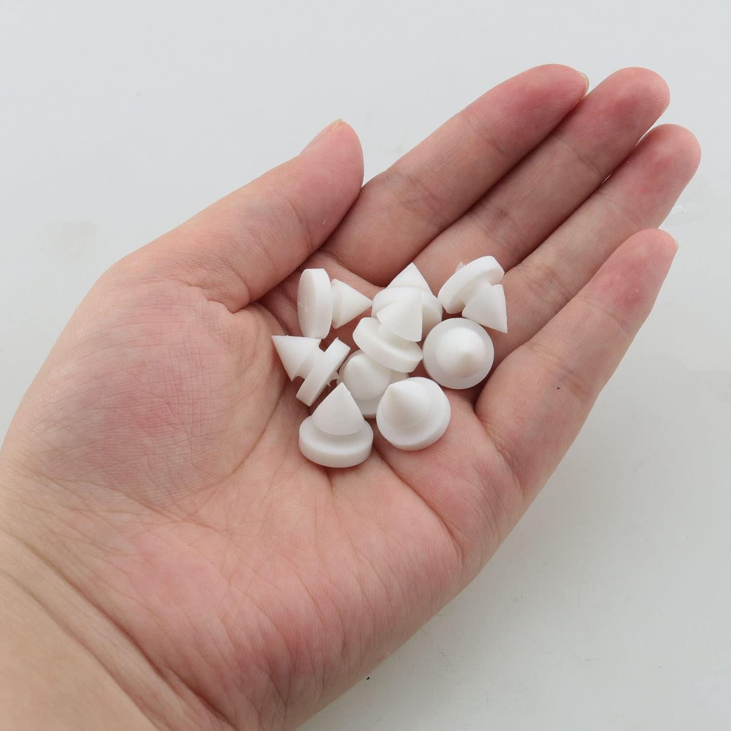 25pcs Rubber Door Silencer 1/2 Inch Diameter Door Anti Collision Silencer for Metal and Metal Frame, White