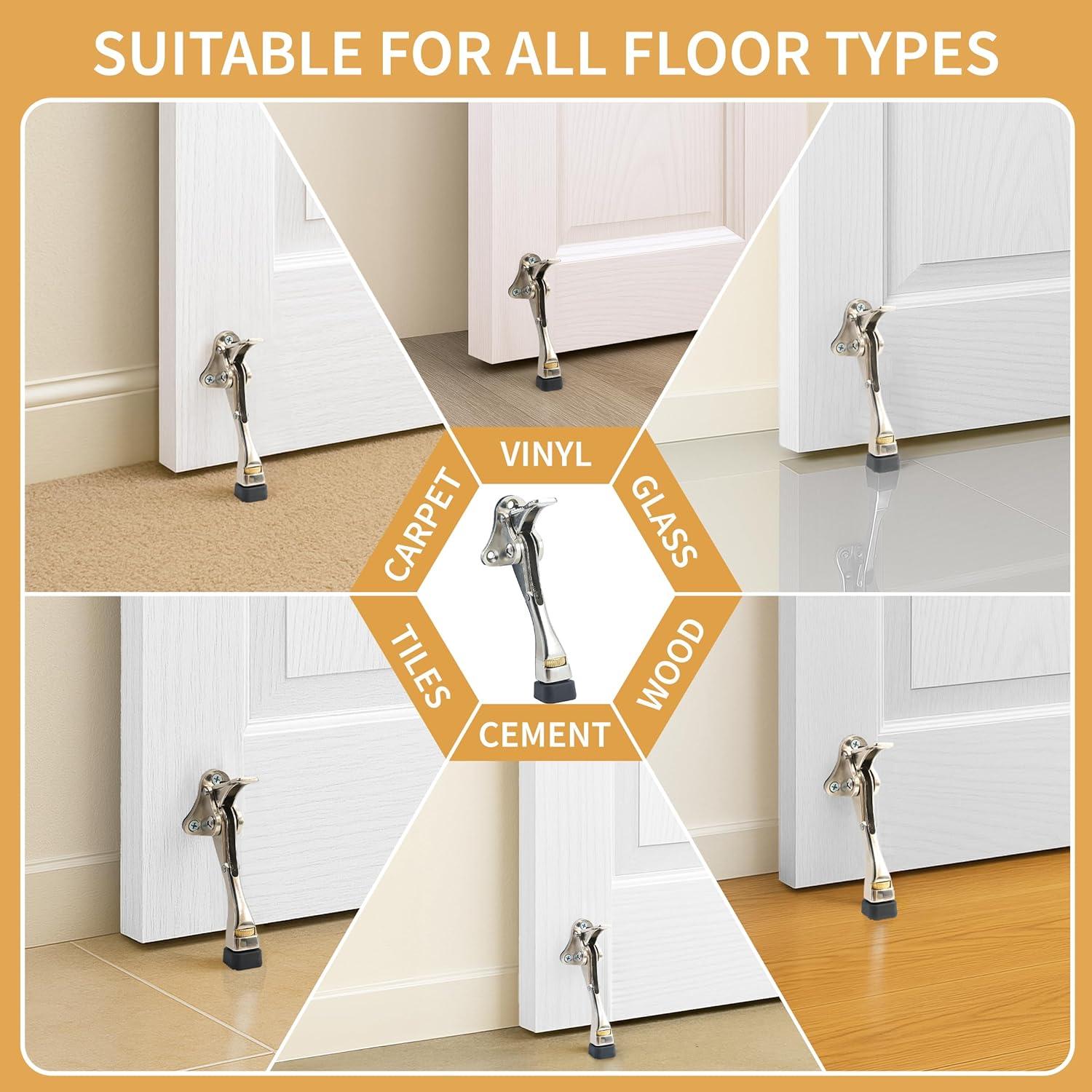 Tope de puerta Kickdown TaShow, paquete de 6 unidades, 10 cm