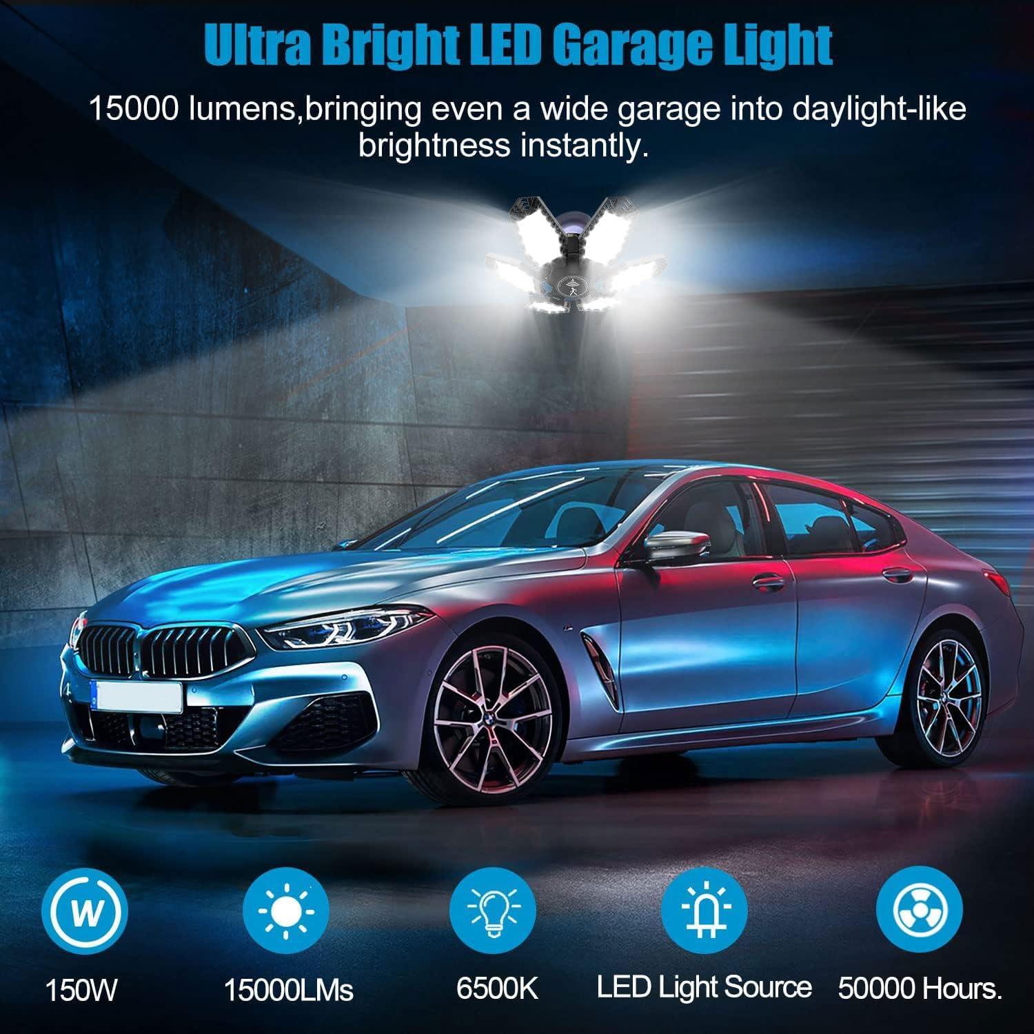 Luz de Garaje LED Tanbaby 150W con Sensor de Movimiento 30000LM