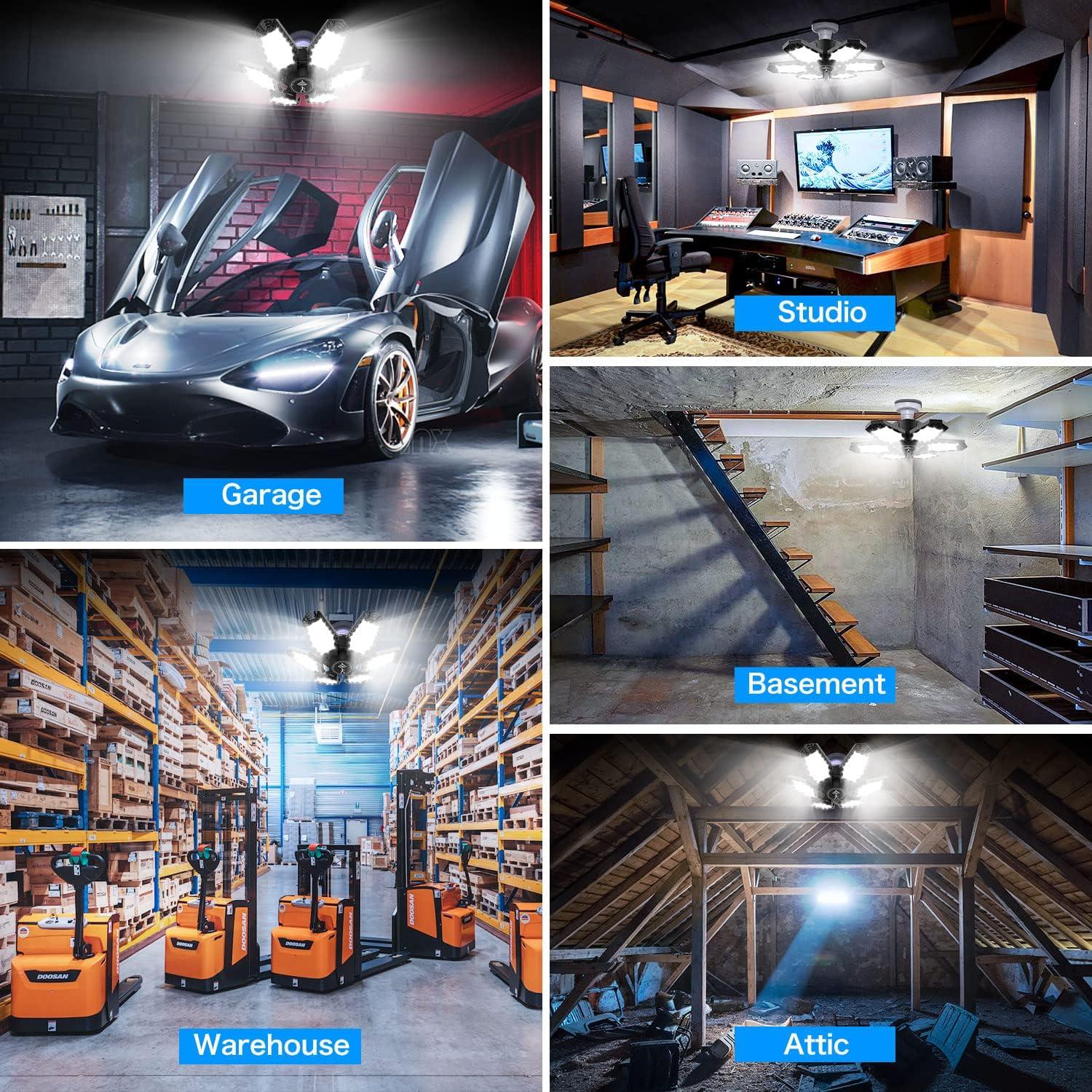 Luz de Garaje LED Tanbaby 150W con Sensor de Movimiento 30000LM