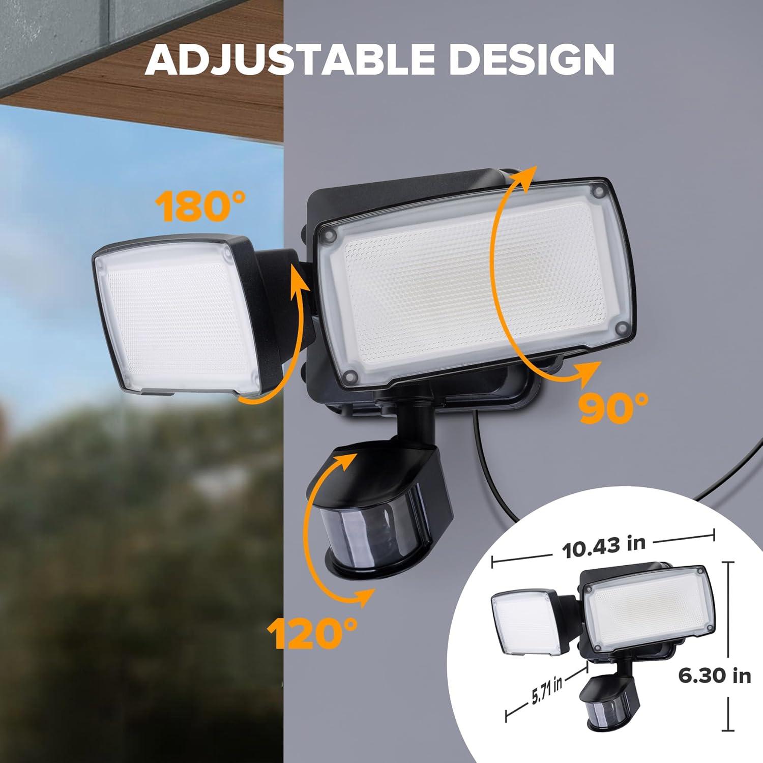 Luz de Sensor de Movimiento LUTEC 21W IP65 2500LM Negro