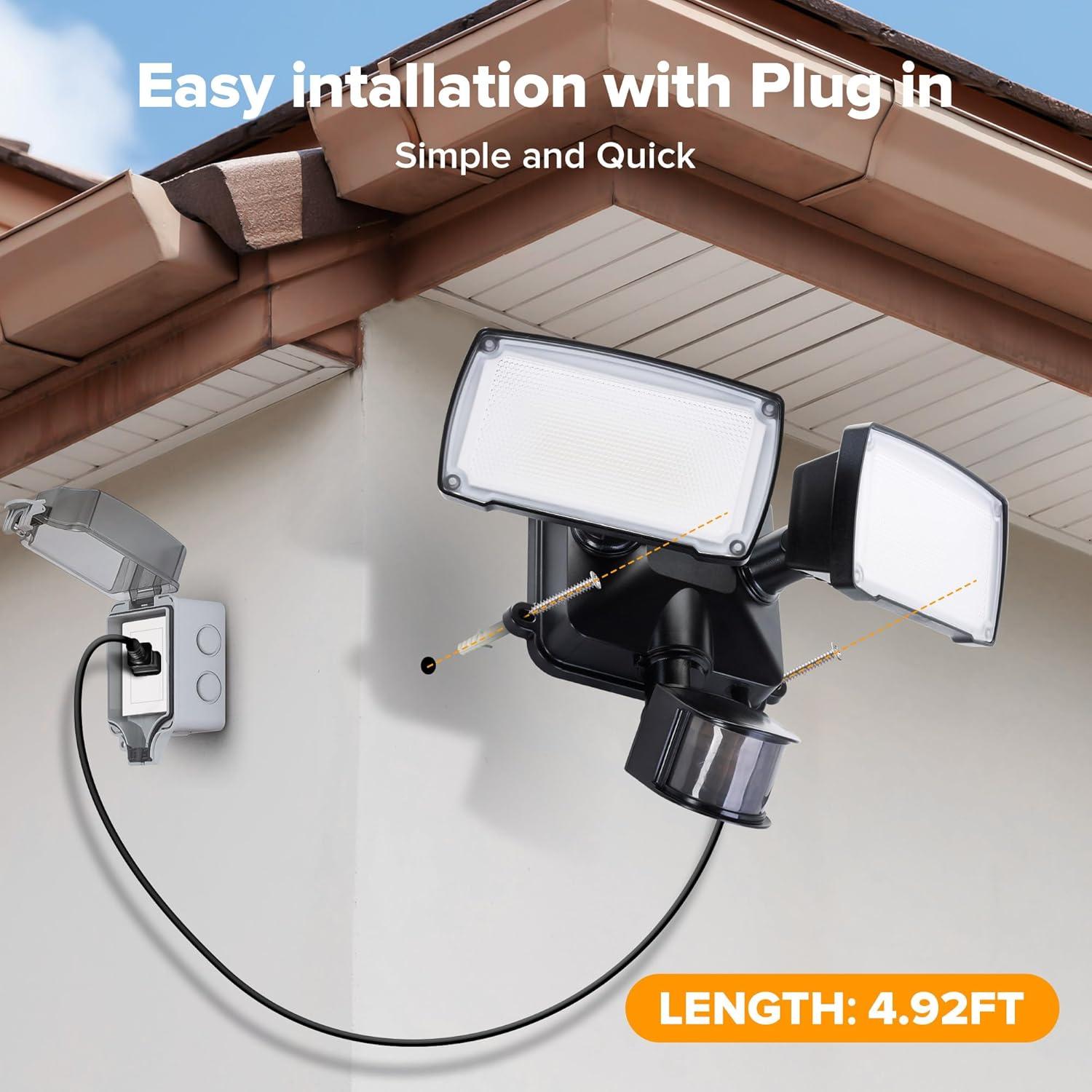 Luz de Sensor de Movimiento LUTEC 21W IP65 2500LM Negro