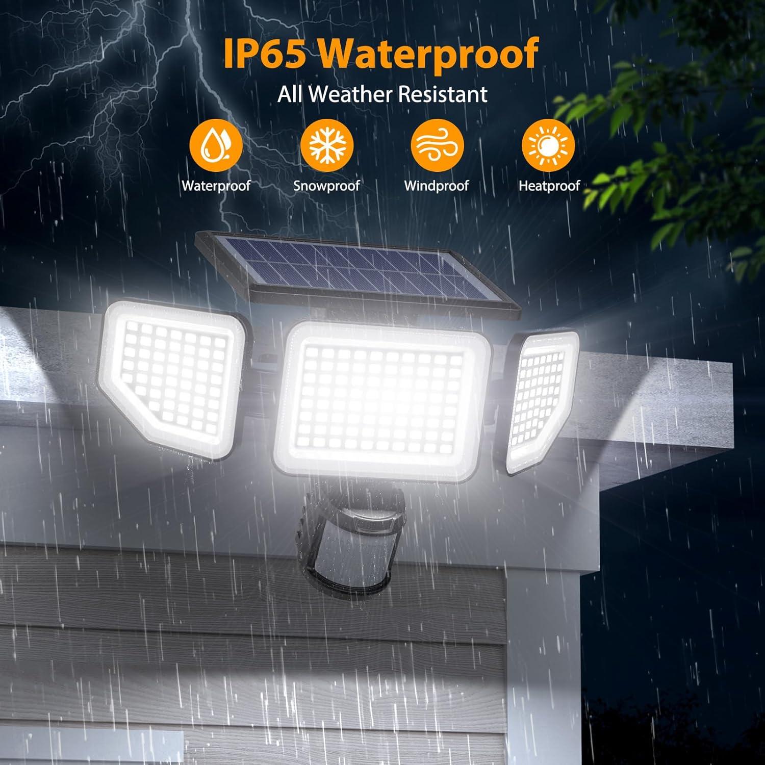 Luces Solares Exteriores Onforu 3000LM con Control Remoto - Paquete de 2