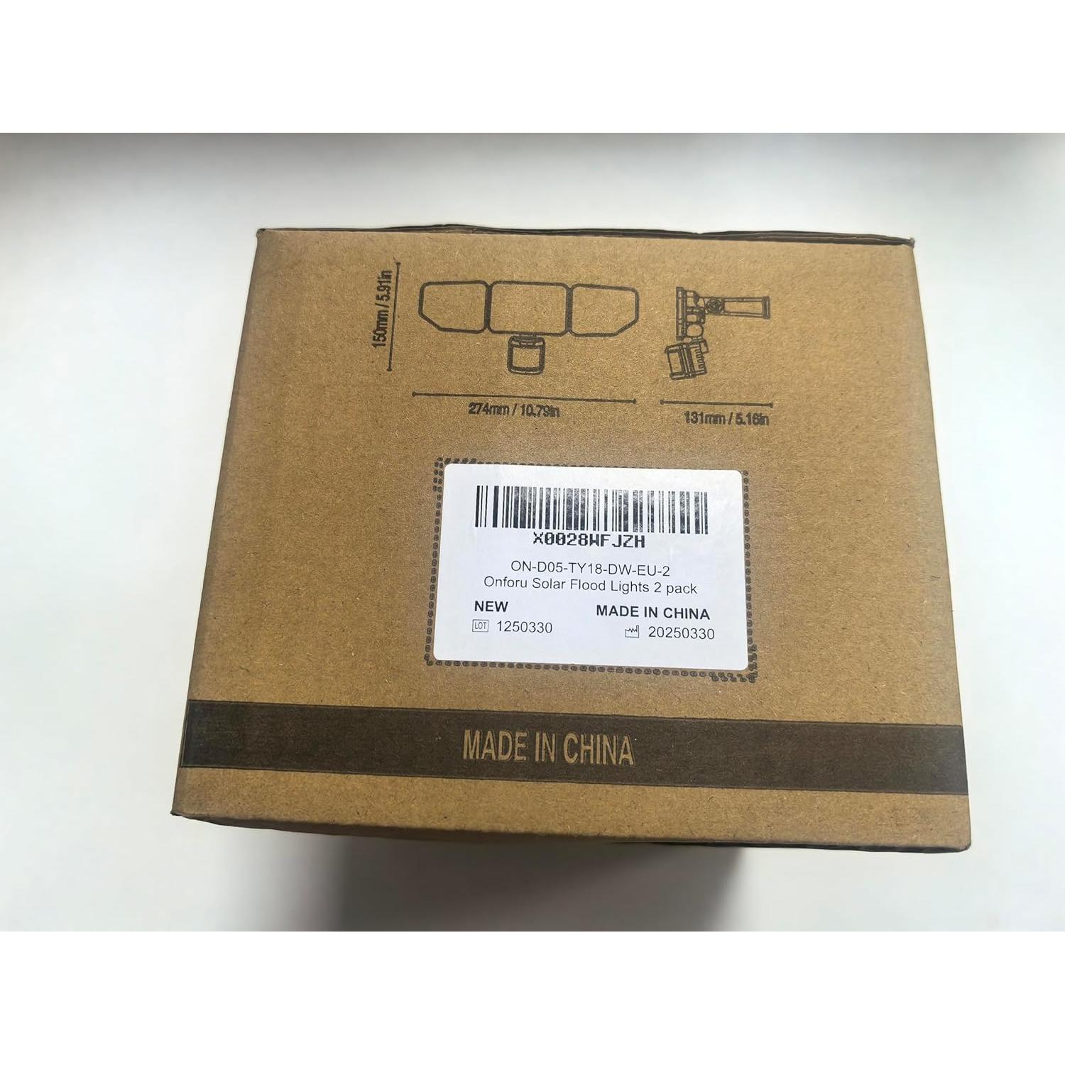 Luces Solares Exteriores Onforu 3000LM con Control Remoto - Paquete de 2