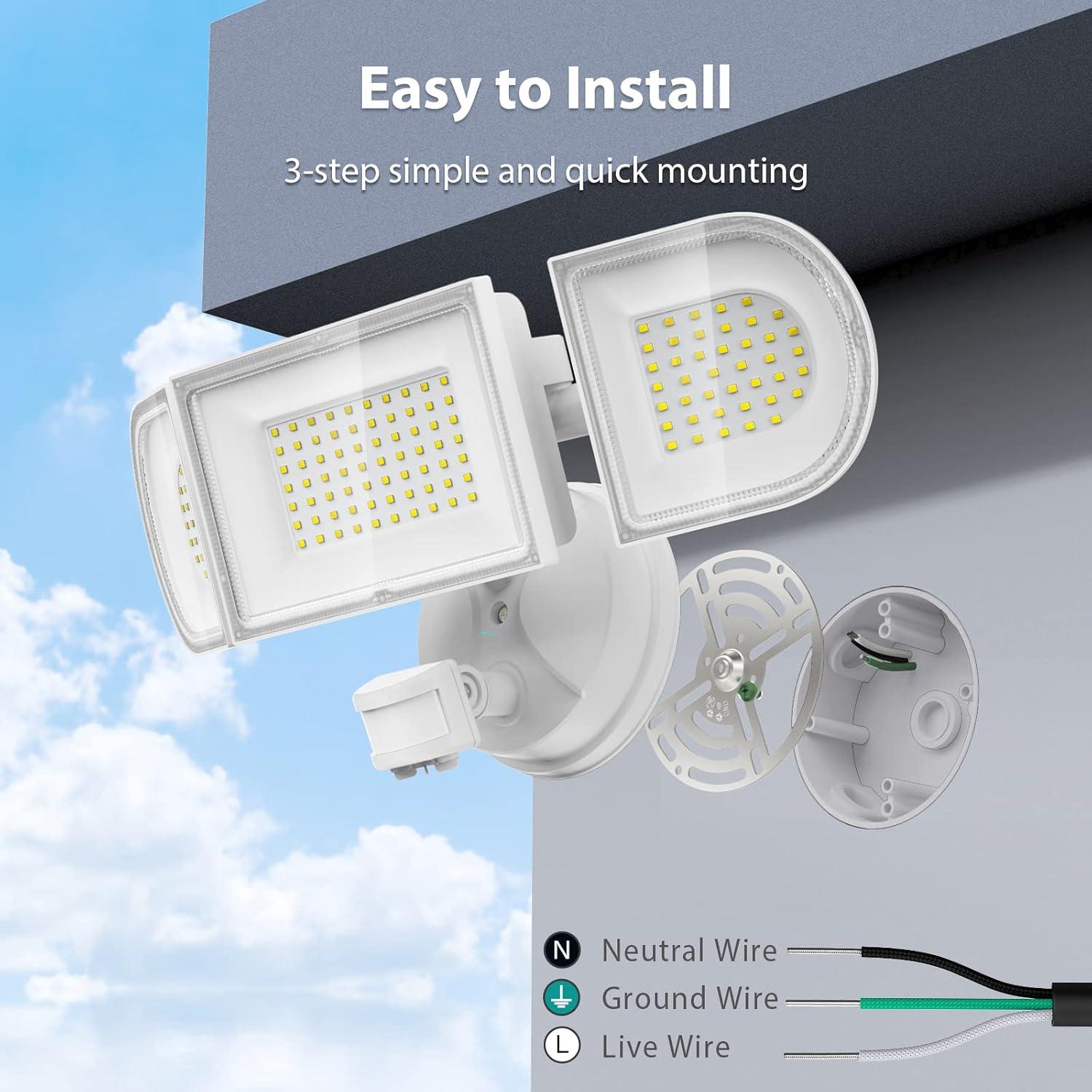 Luz de Seguridad LED iMaihom 100W con Sensor de Movimiento 9000LM