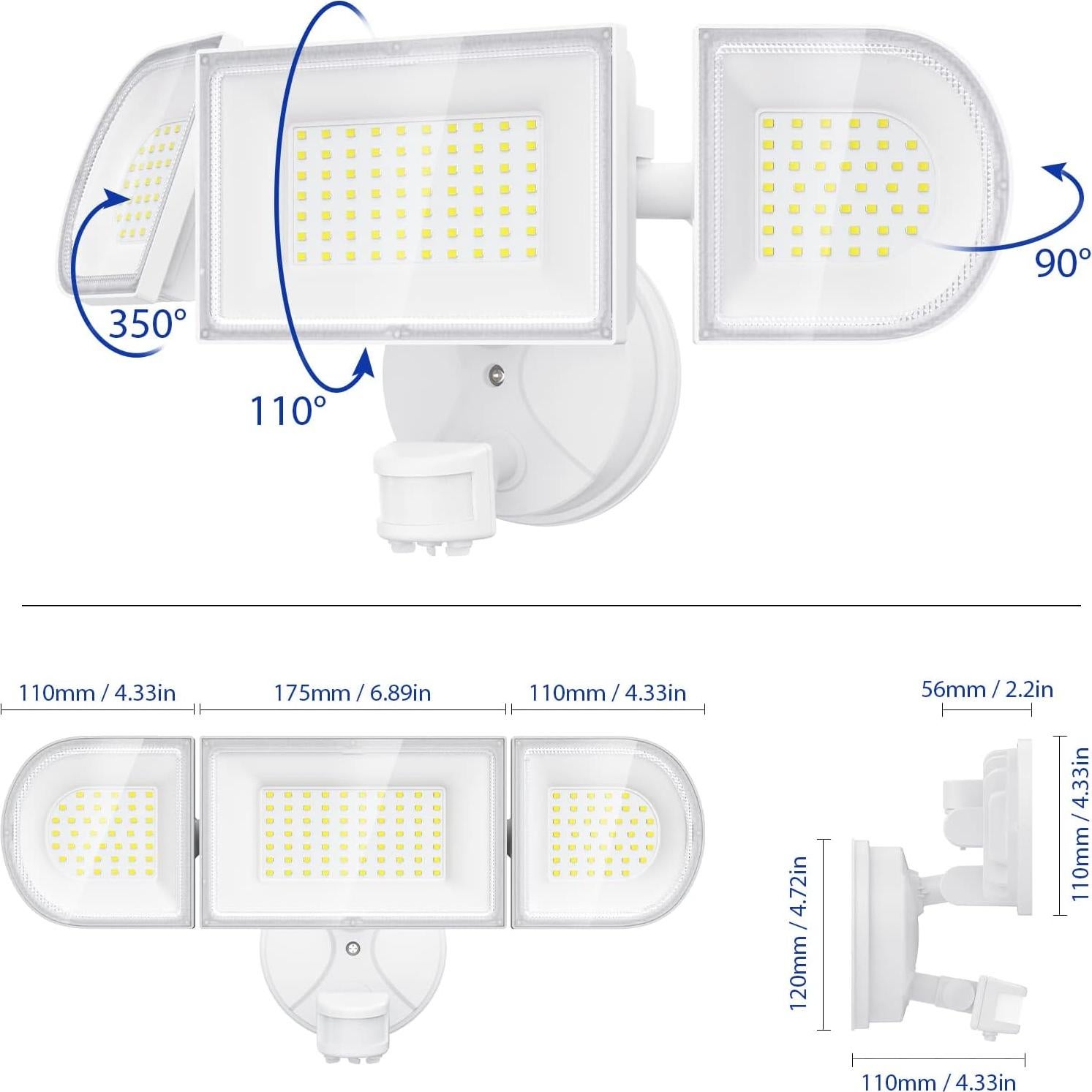 Luz de Seguridad LED iMaihom 100W con Sensor de Movimiento 9000LM