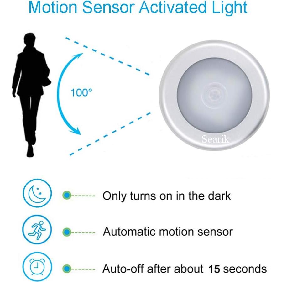 Luz Nocturna LED Searik con Sensor de Movimiento 3 Pcs