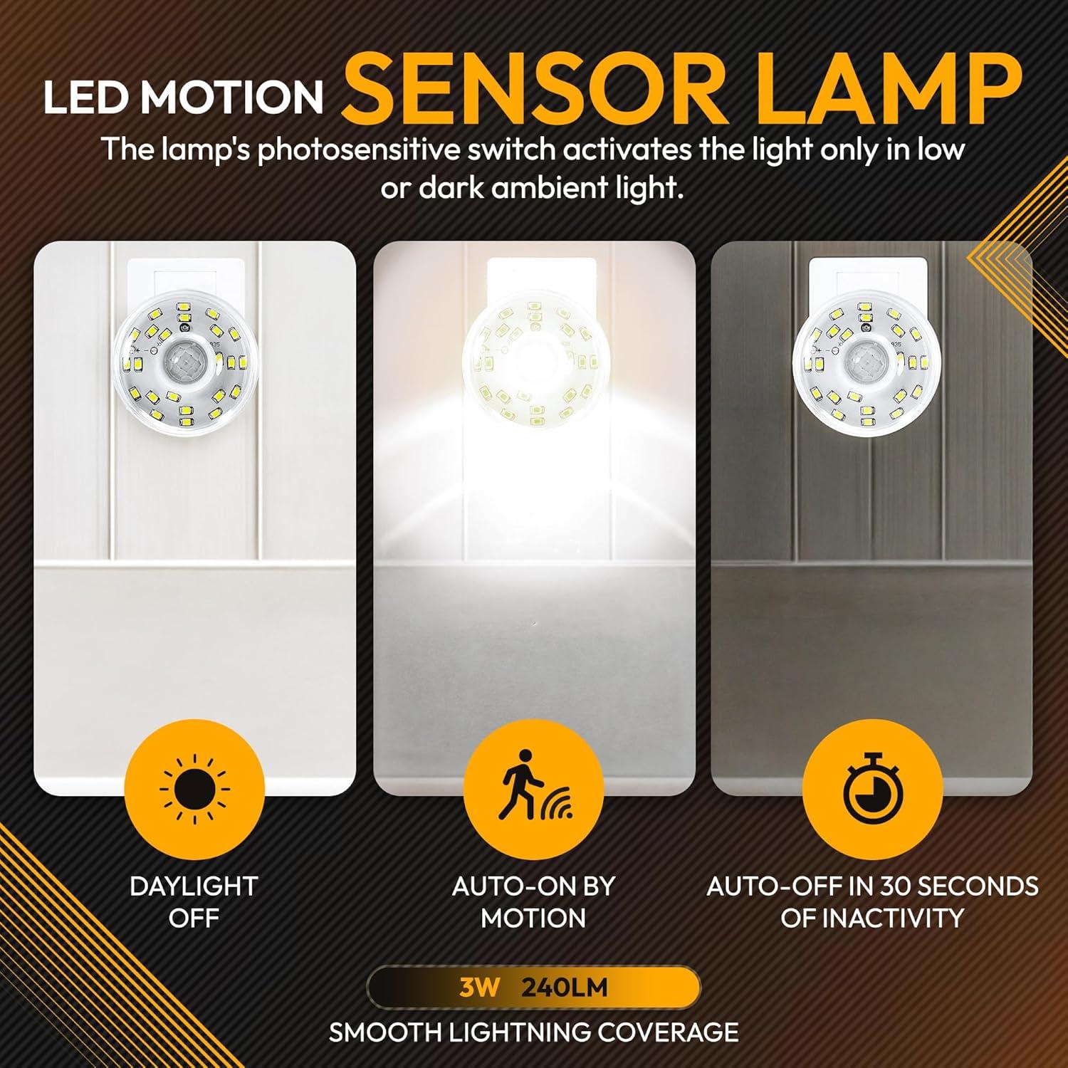 Luz Nocturna LED ShopN5 con Sensor de Movimiento 3W 360°