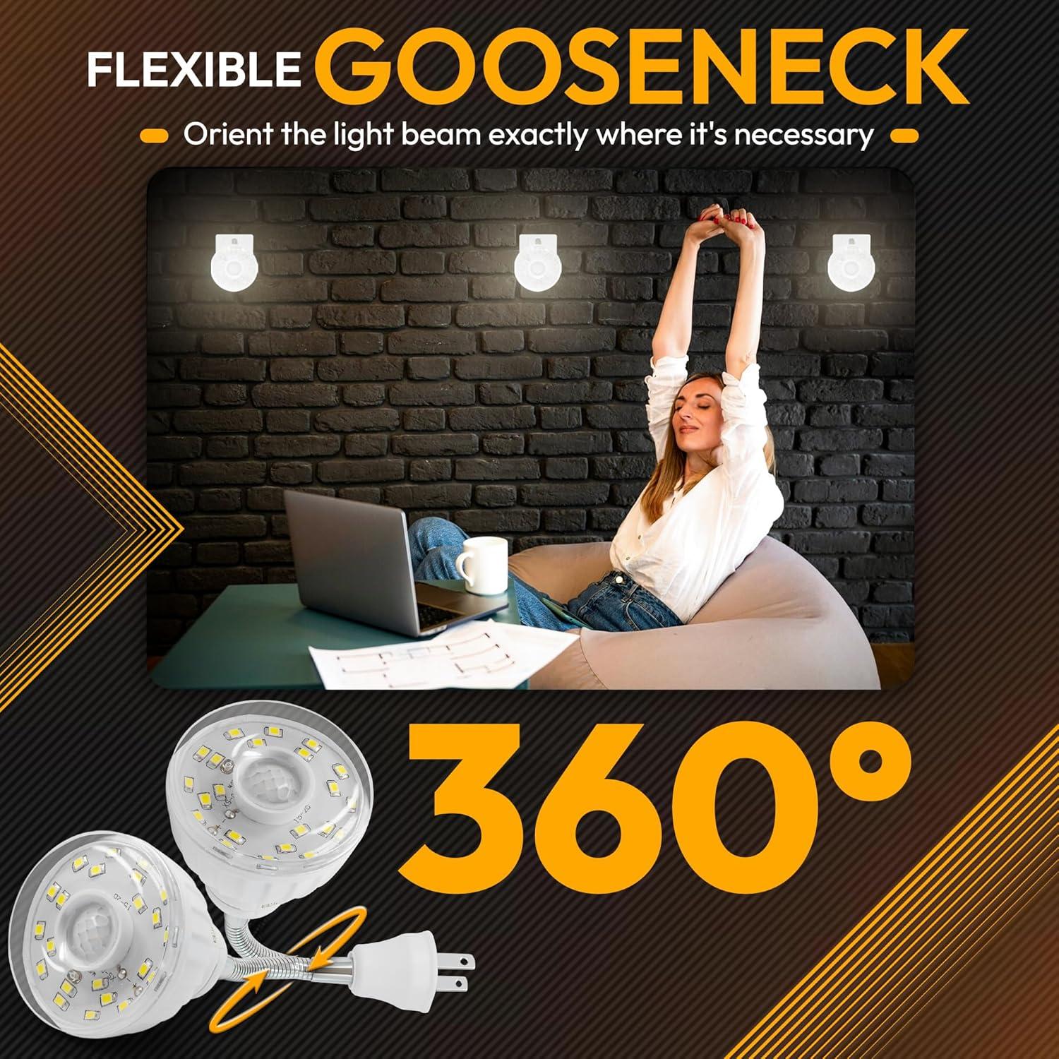 Luz Nocturna LED ShopN5 con Sensor de Movimiento 3W 360°