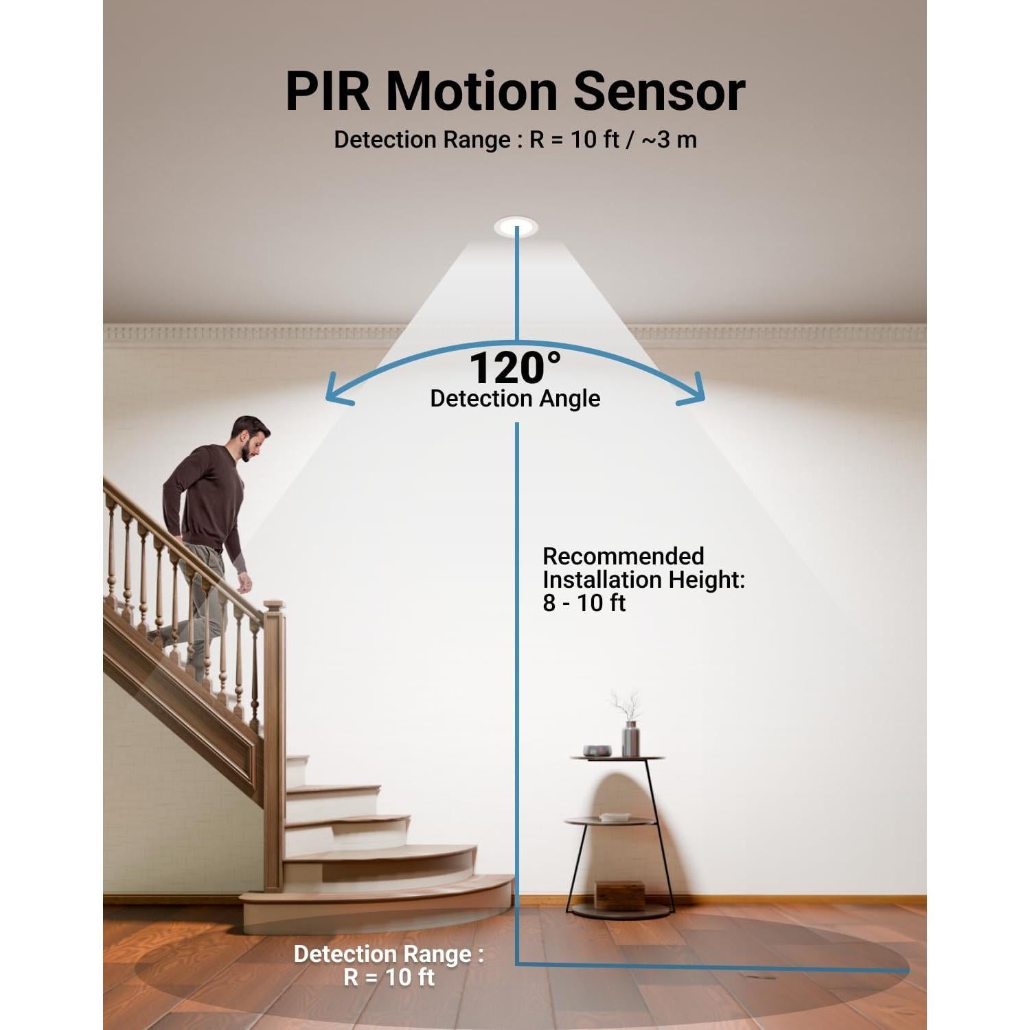 Luz empotrada LED Sunco 6" con sensor de movimiento 12W