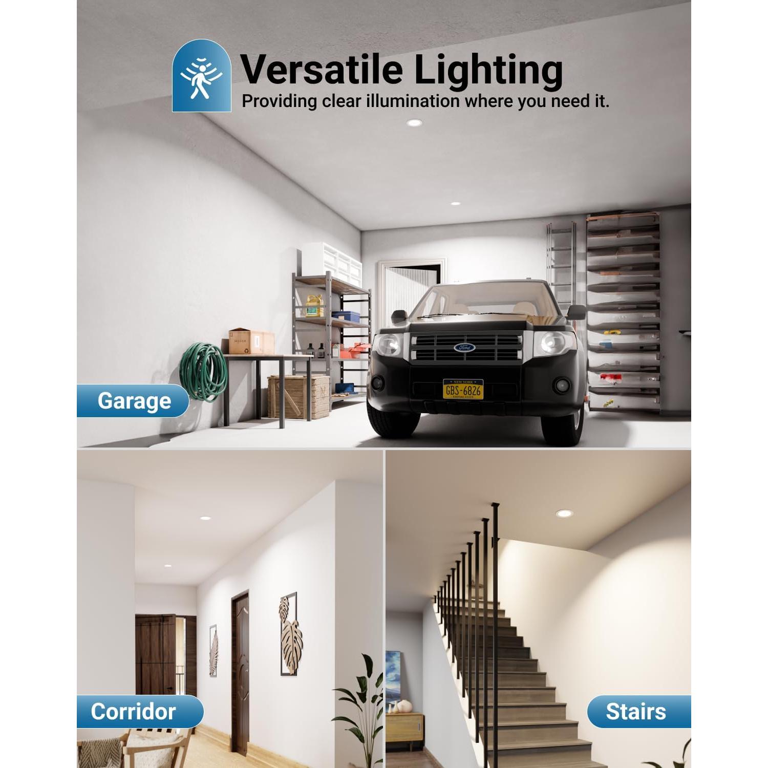 Luz empotrada LED Sunco 6" con sensor de movimiento 12W