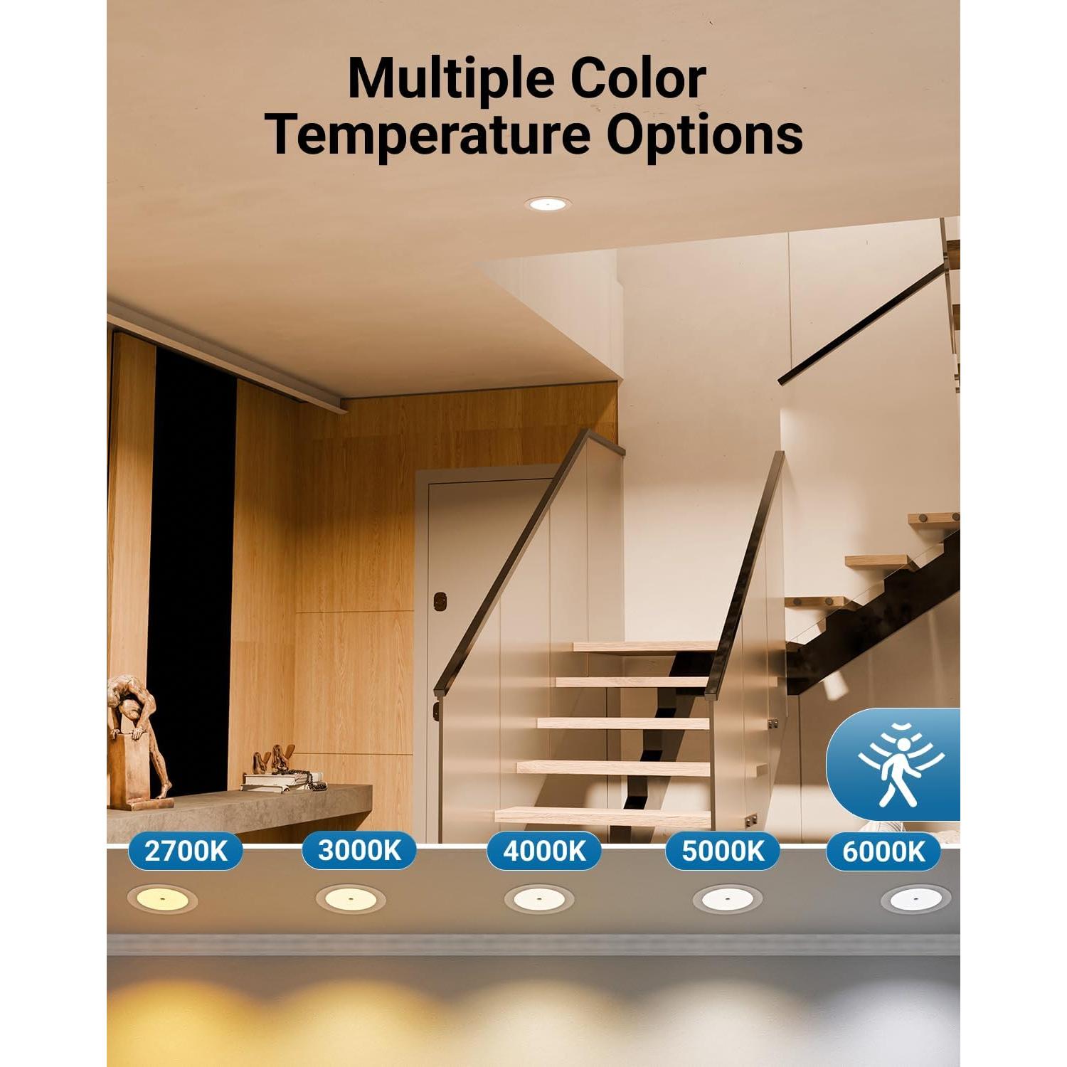 Luz empotrada LED Sunco 6" con sensor de movimiento 12W