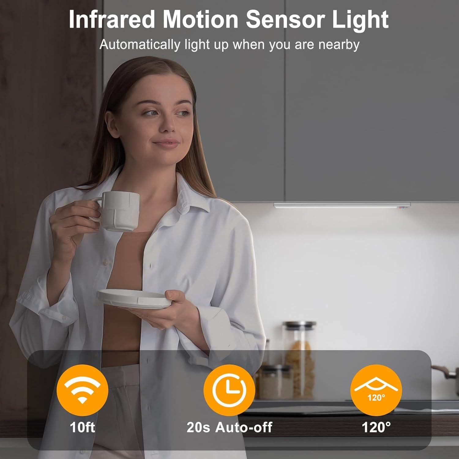 Luces Bajo Gabinete BLS LED 46 con Sensor de Movimiento USB-C