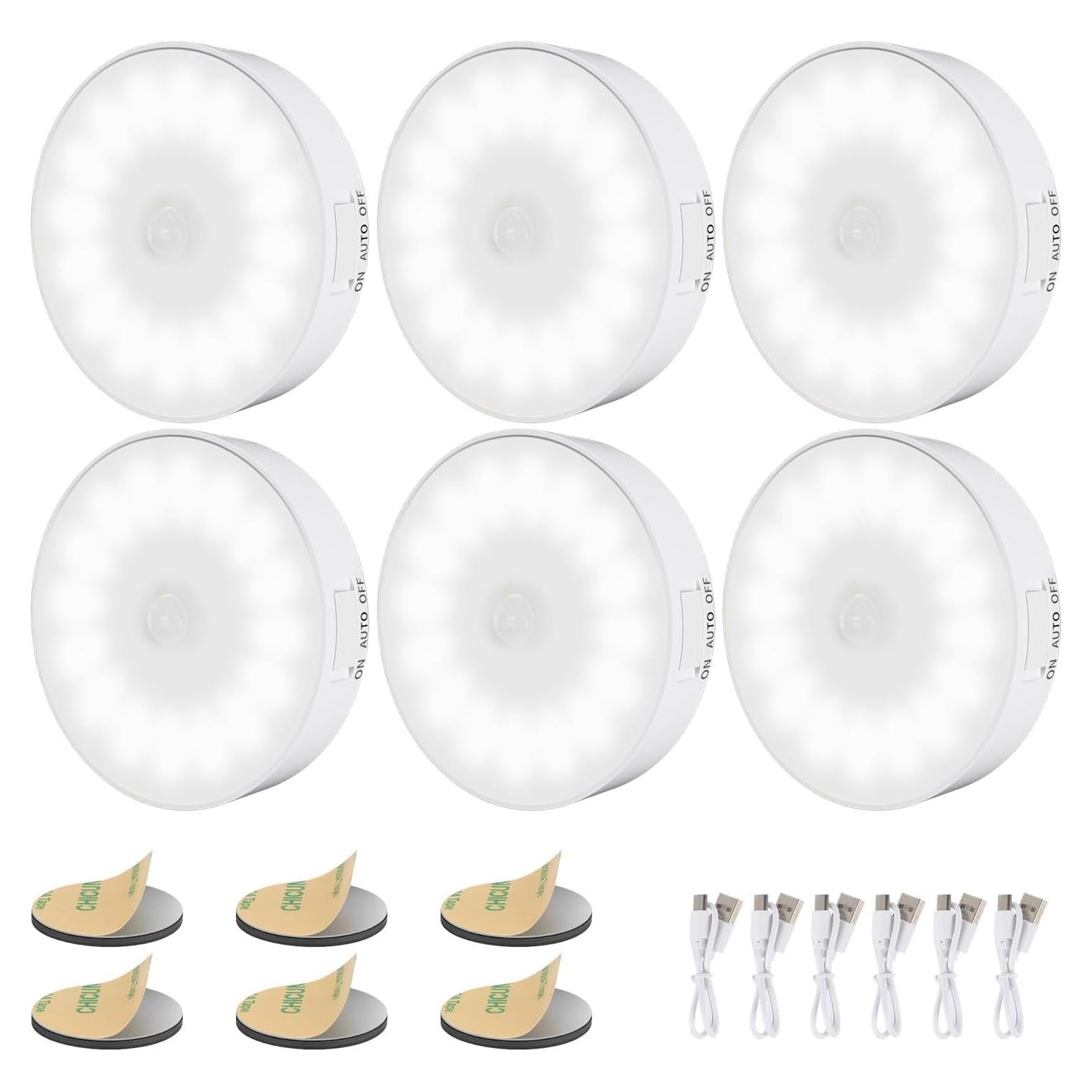 Paquete de 6 Luces Nocturnas con Sensor de Movimiento Electight