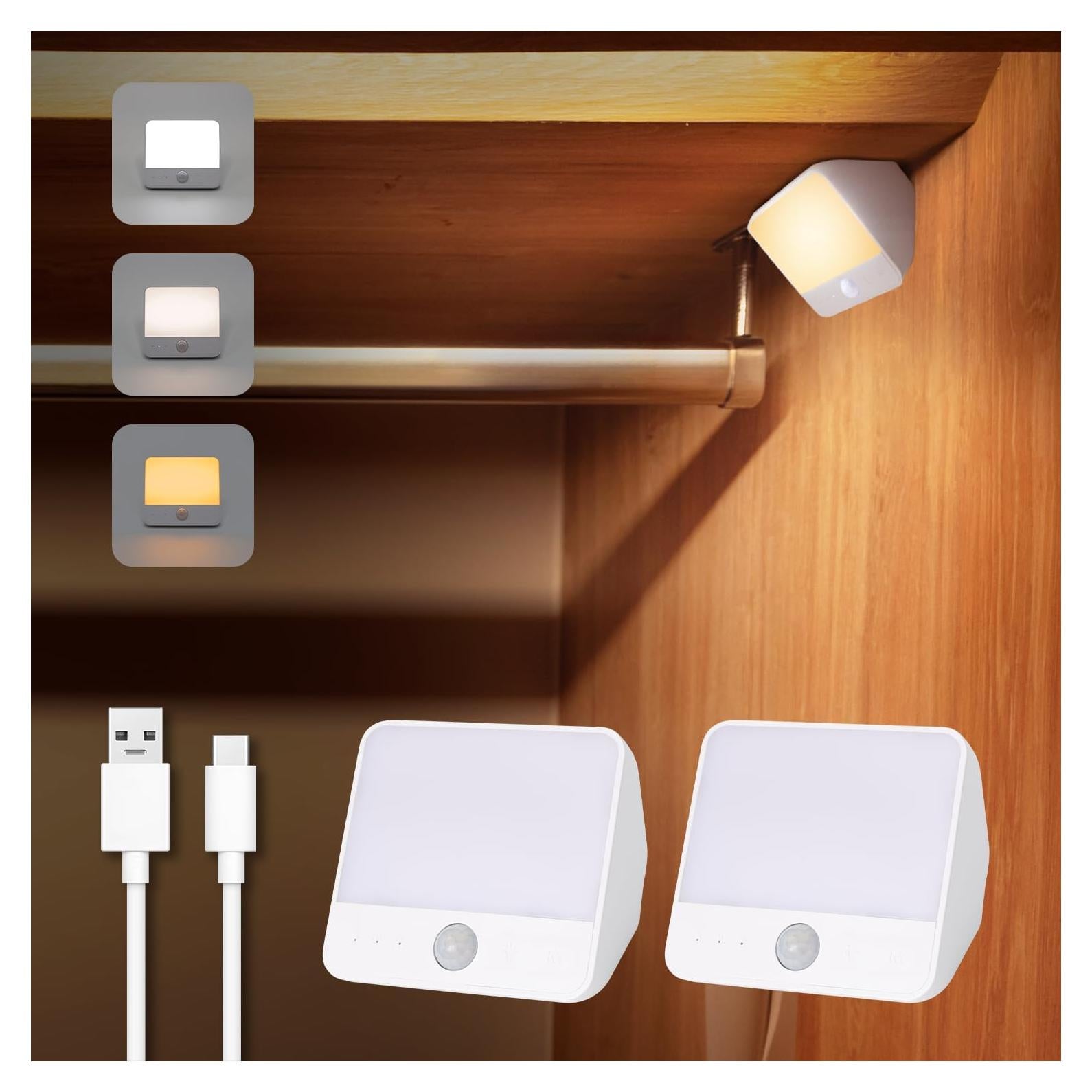 Luz Nocturna Recargable con Sensor de Movimiento 2000mAh