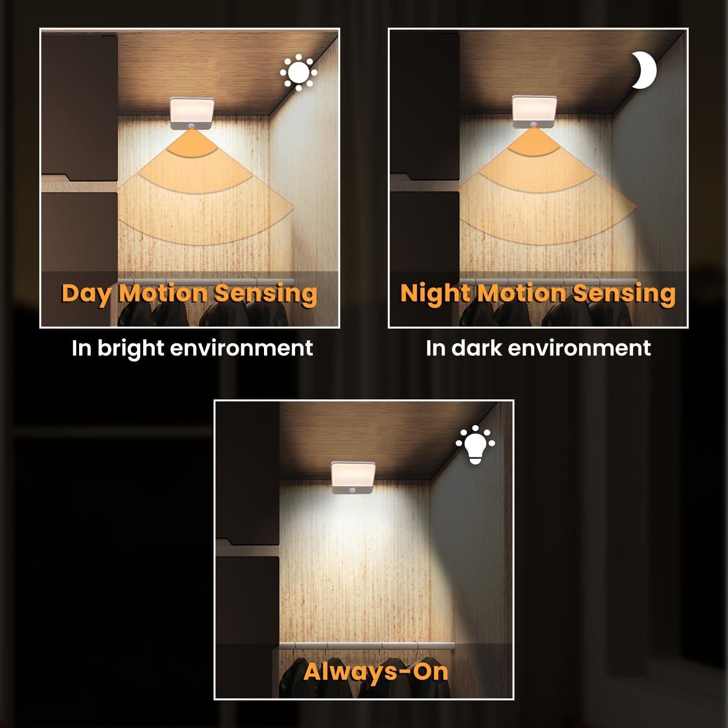 Luz Nocturna Recargable con Sensor de Movimiento 2000mAh