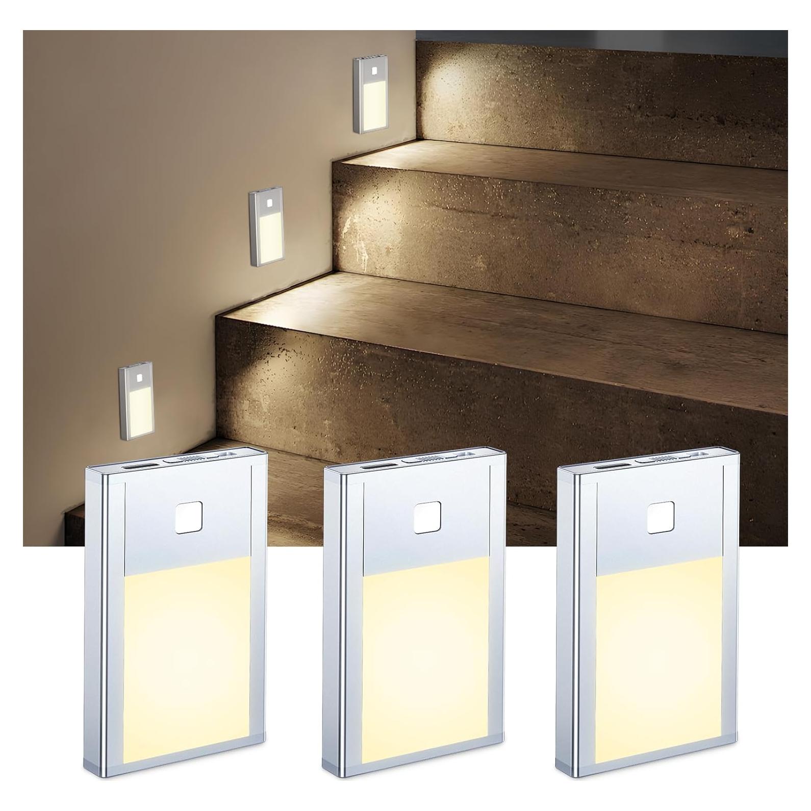 Luz Nocturna LED Recargable VST con Sensor de Movimiento 3Pack