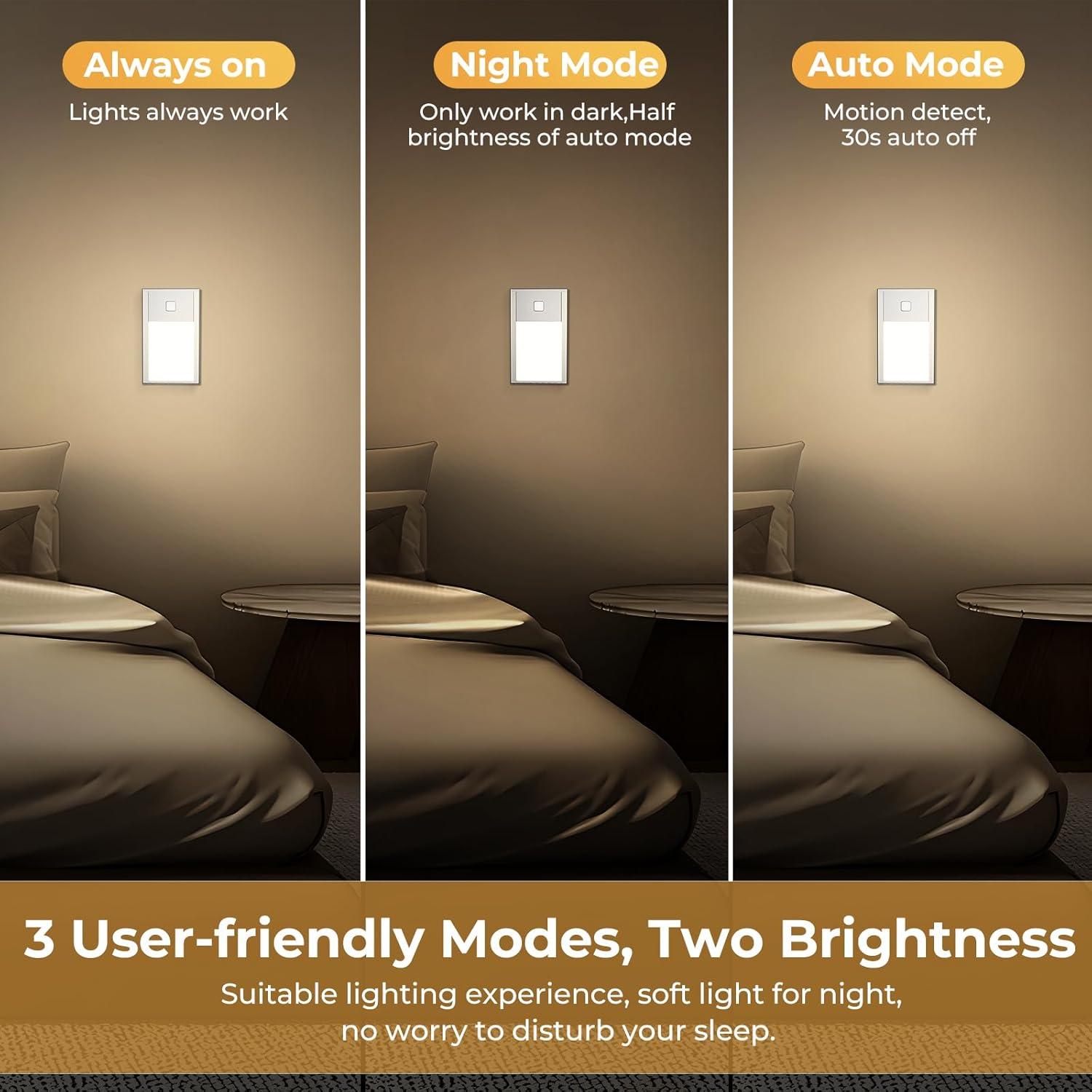 Luz Nocturna LED Recargable VST con Sensor de Movimiento 3Pack