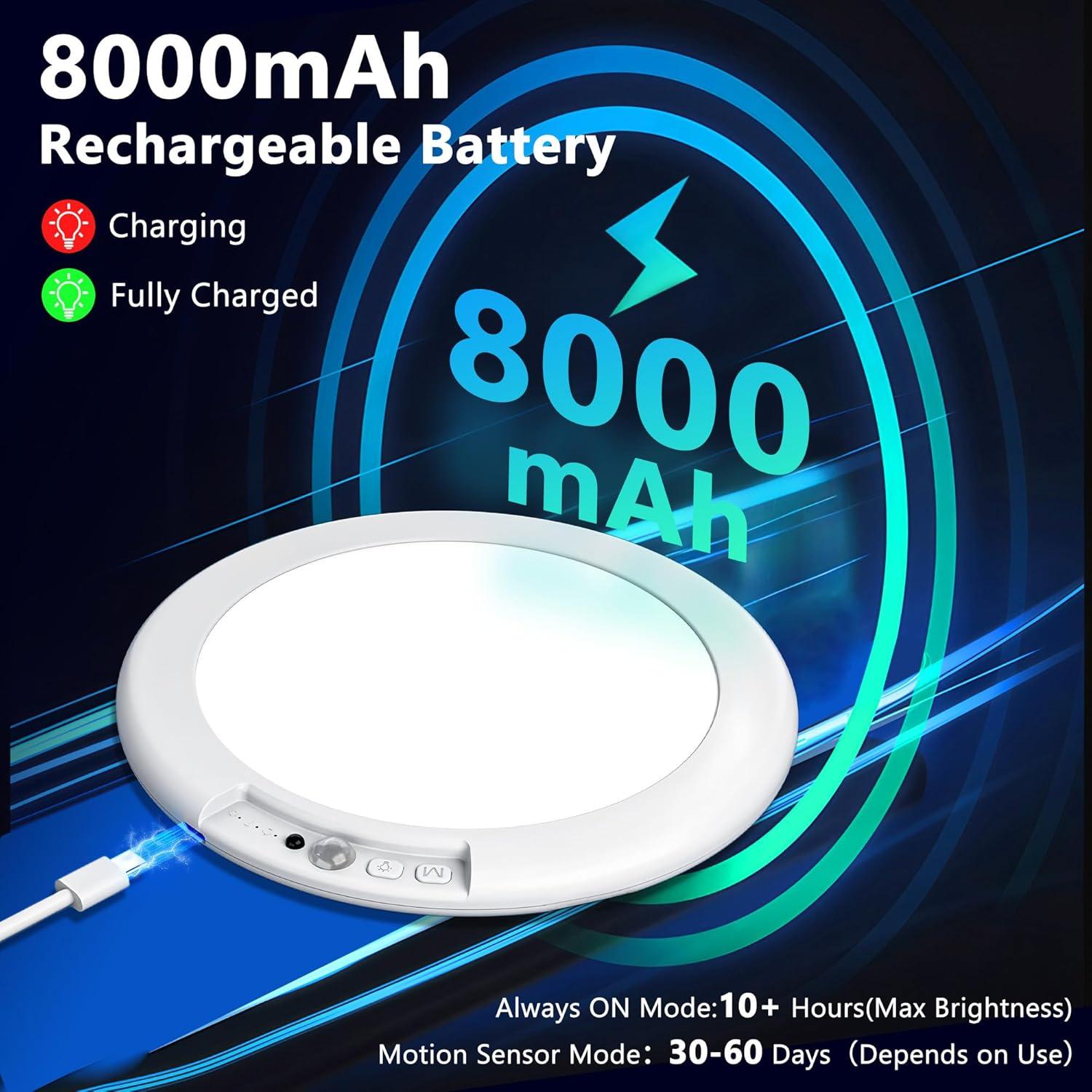 Maylit 2 Paquete Luces de Techo Recargables con Sensor