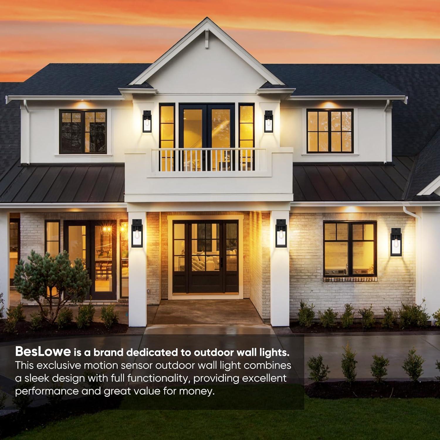 Luz de Pared Exterior BesLowe con Sensor de Movimiento 33 cm