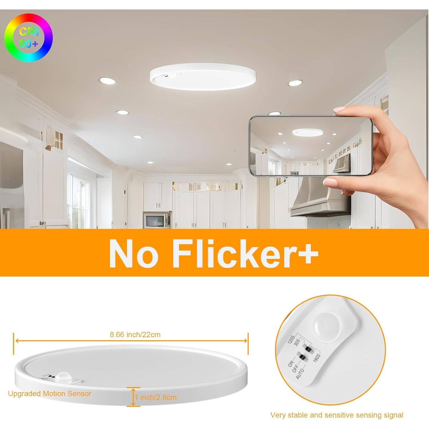 Luz de Techo LED 18W Eleganted con Sensor de Movimiento 22cm