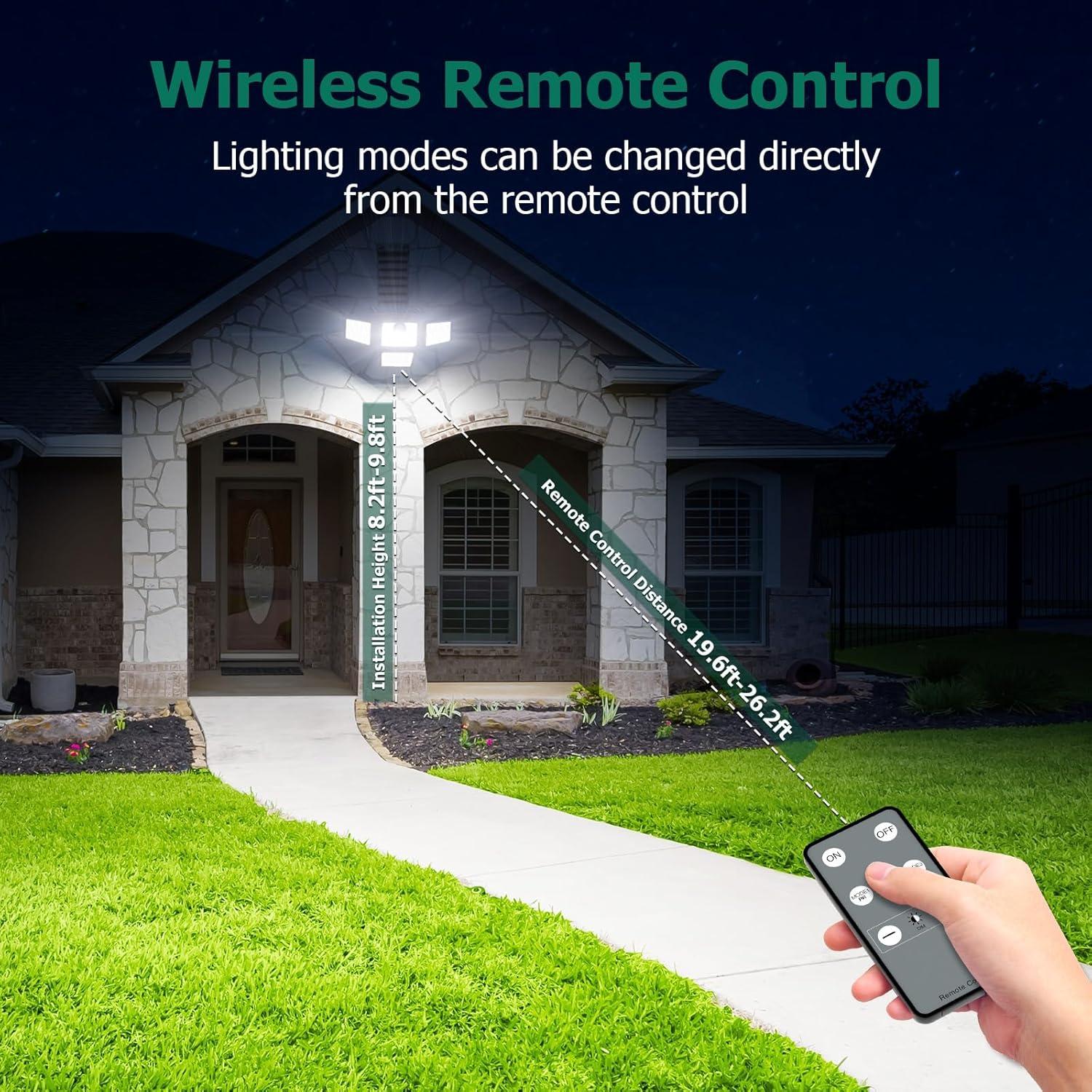 Luces Solares Exteriores 3000LM Omibee, 4 Cabezas Ajustables