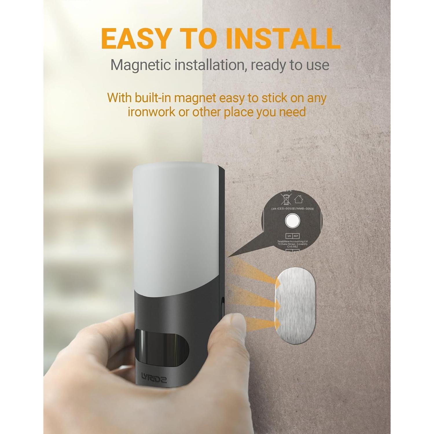 Aplique de Pared Lyridz Recargable con Sensor LED 1500mAh