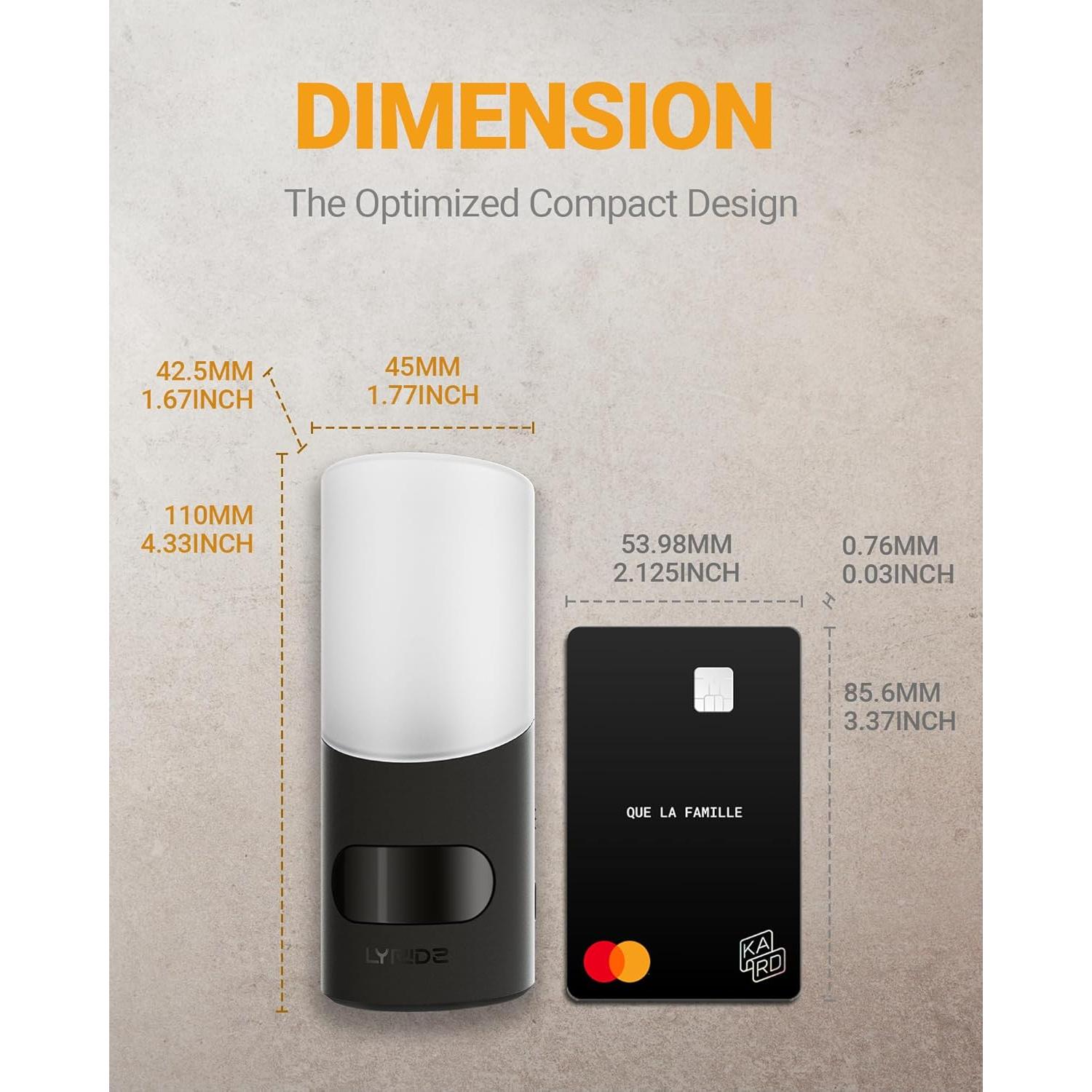 Aplique de Pared Lyridz Recargable con Sensor LED 1500mAh