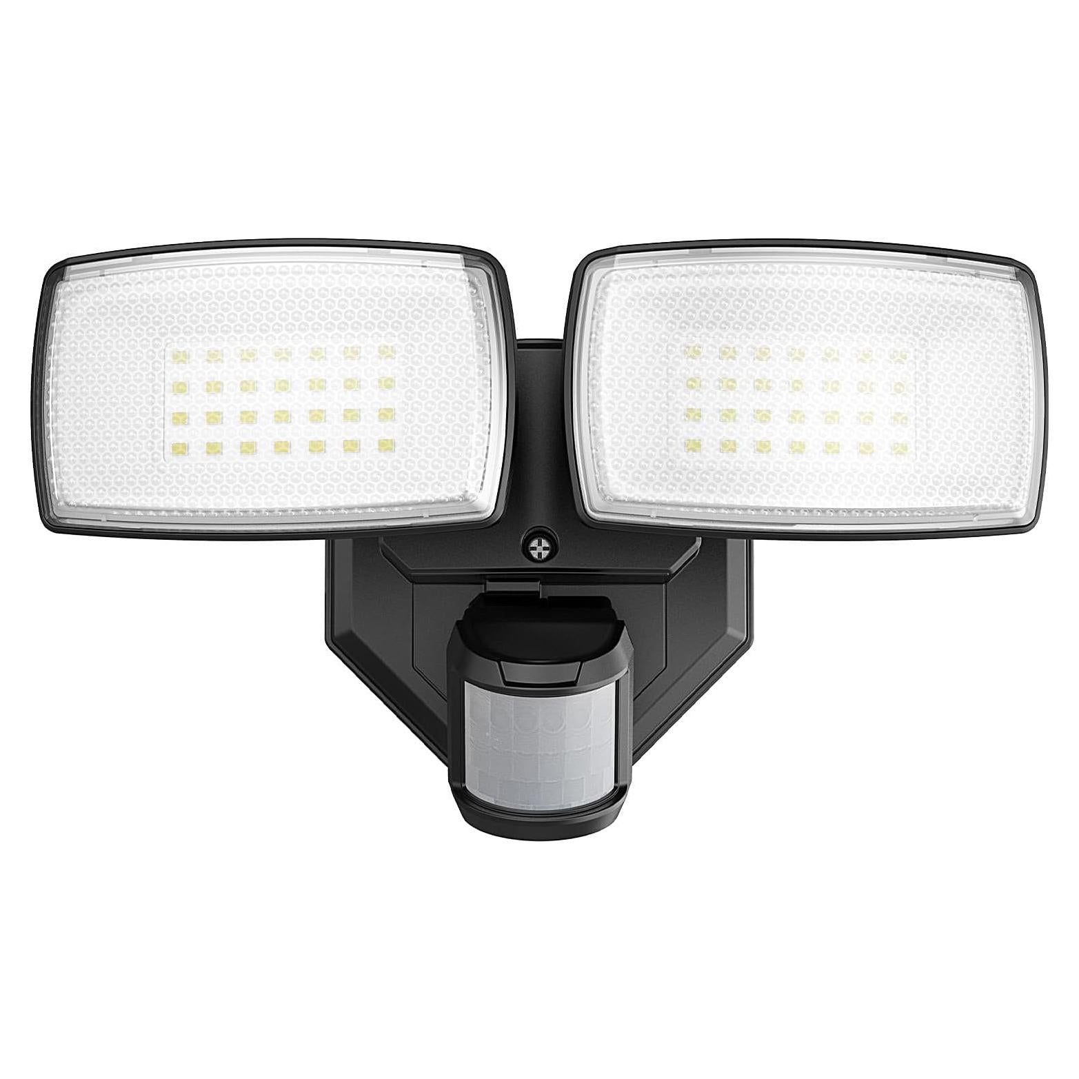 Luces Exteriores LED Onforu 32W Doble Cabeza Sensor Movimiento 3200LM