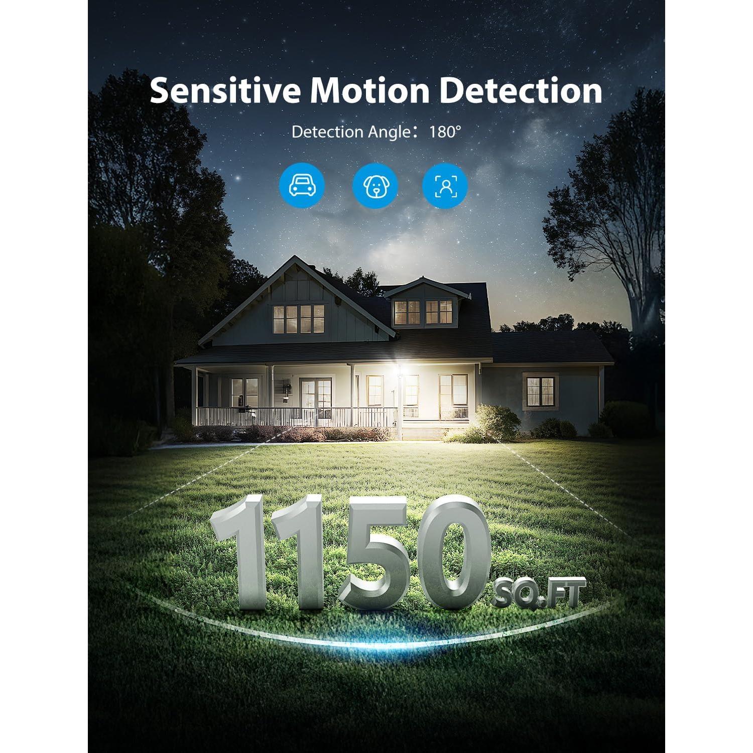 Luces Exteriores LED Onforu 32W Doble Cabeza Sensor Movimiento 3200LM