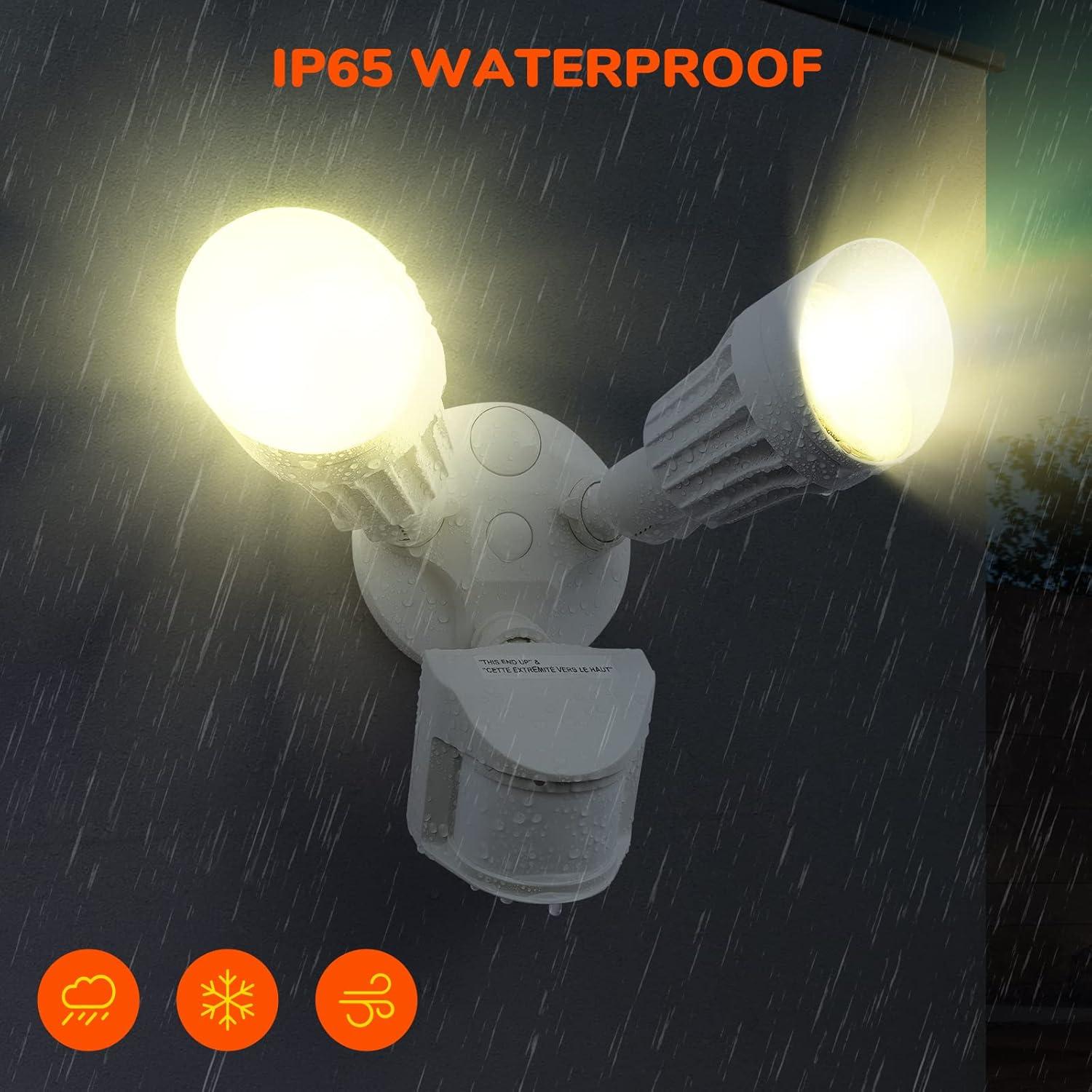 JJC Luz de Seguridad LED Exterior 27.5W 3000LM IP65 Sensor Movimiento