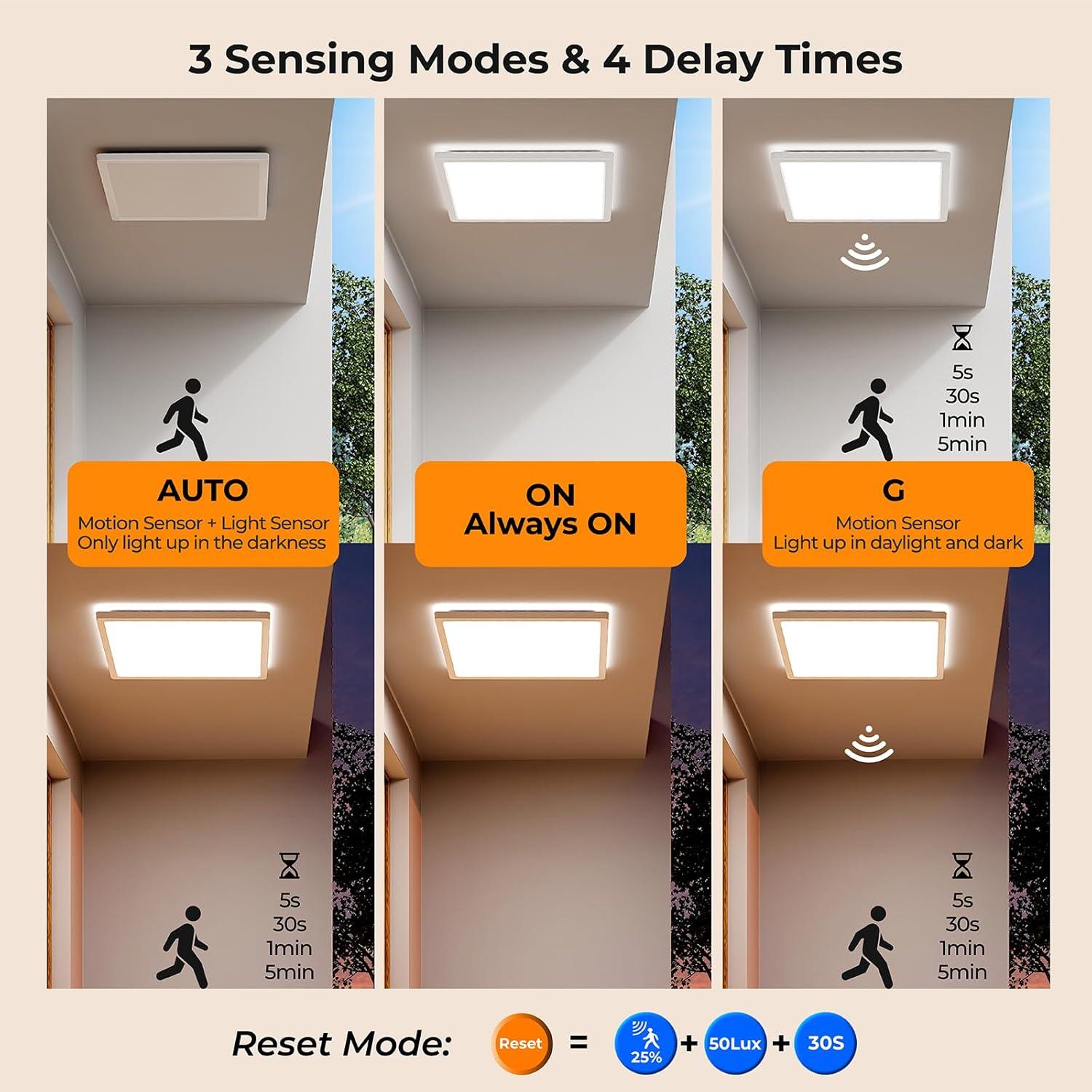 Luz de Techo LED Dimmable BLNAN 30cm 24W con Sensor de Movimiento