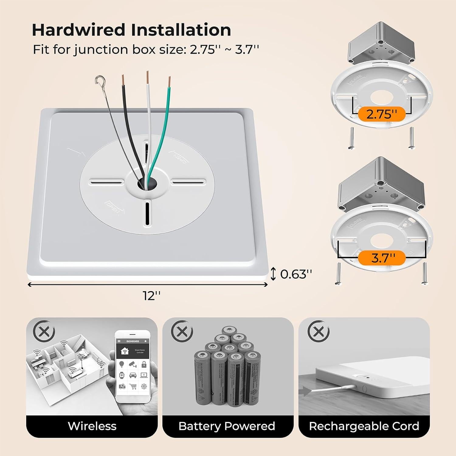 Luz de Techo LED Dimmable BLNAN 30cm 24W con Sensor de Movimiento