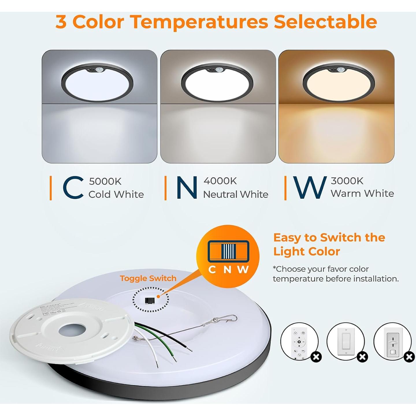 Luz de Techo LED con Sensor de Movimiento BLNAN 22 cm 3 Colores