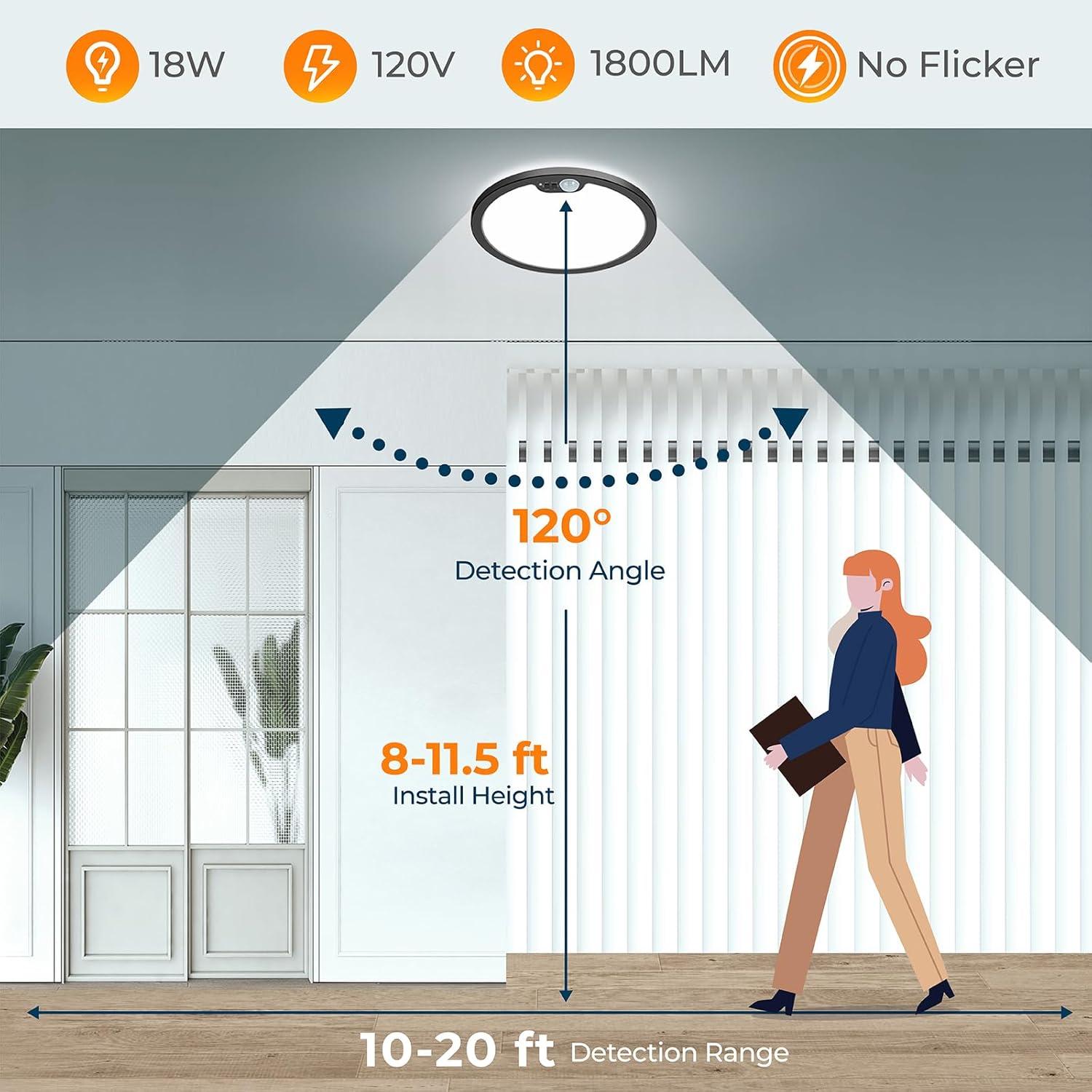 Luz de Techo LED con Sensor de Movimiento BLNAN 22 cm 3 Colores