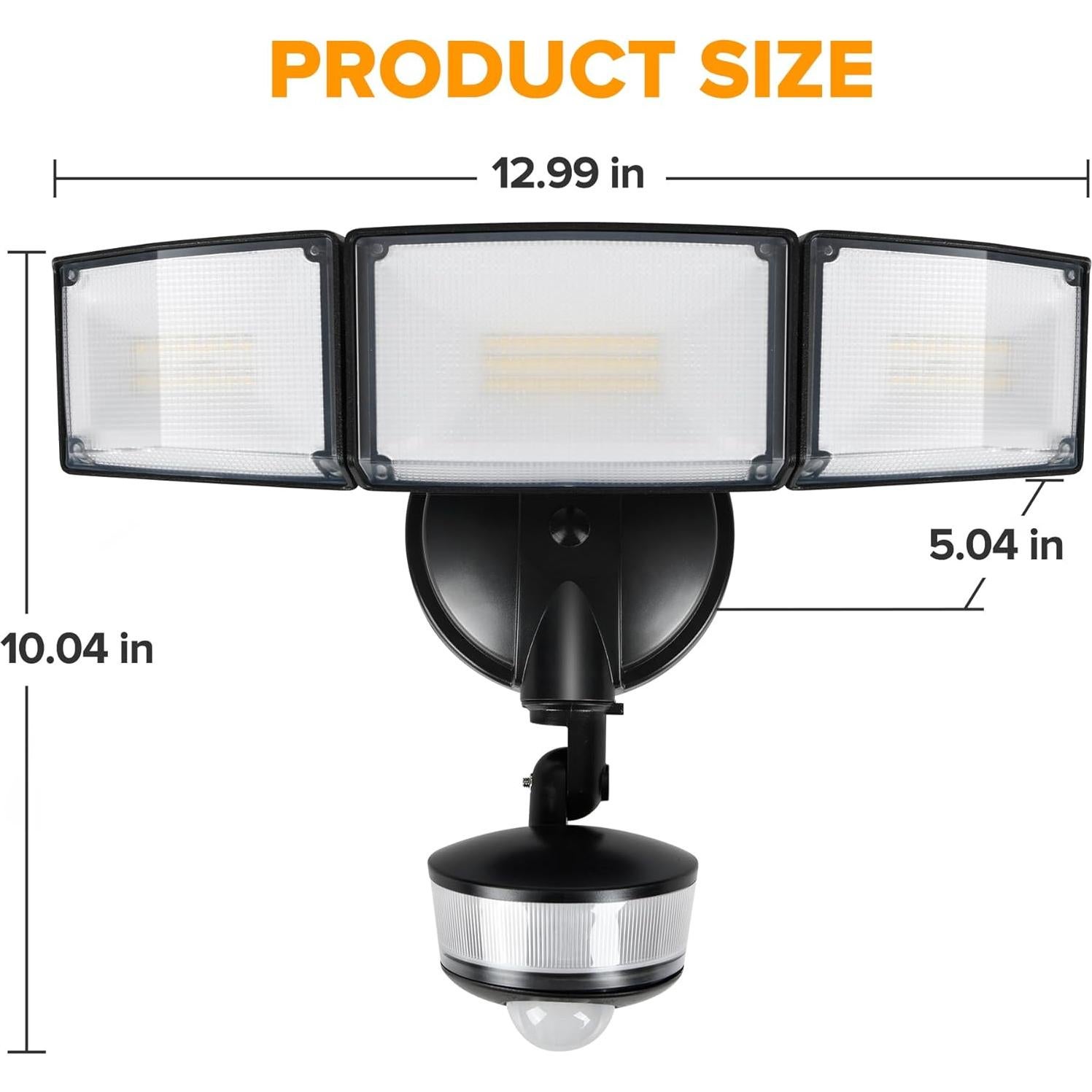 Luz Exterior LED LUTEC 74W 8000 Lúmenes con Sensor IP65
