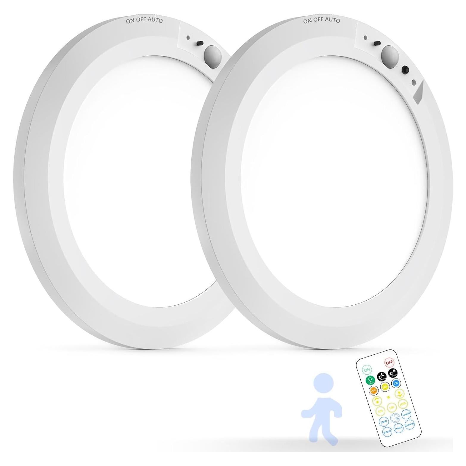 Juego de 2 luces de techo LED Koopala con sensor de movimiento