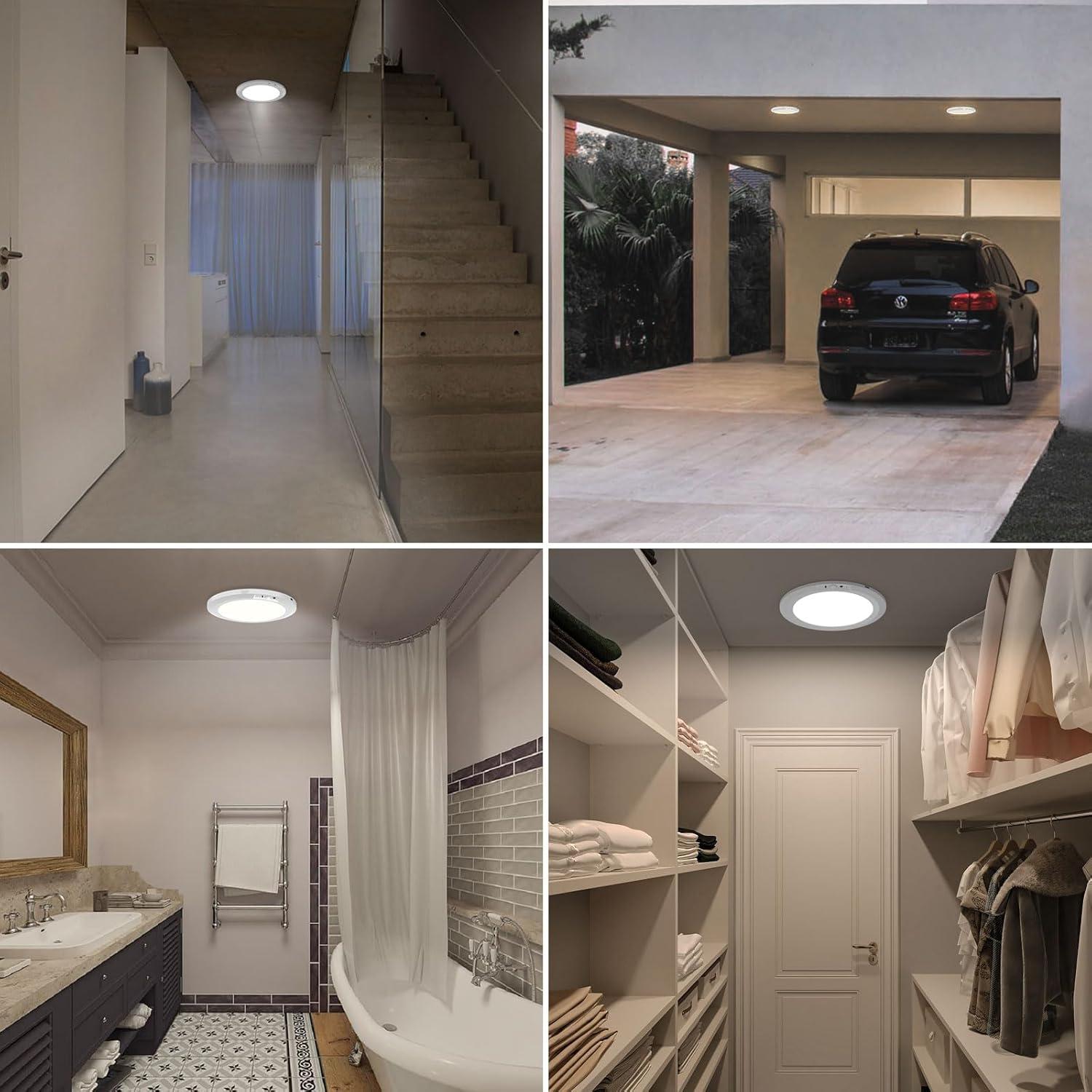 Juego de 2 luces de techo LED Koopala con sensor de movimiento