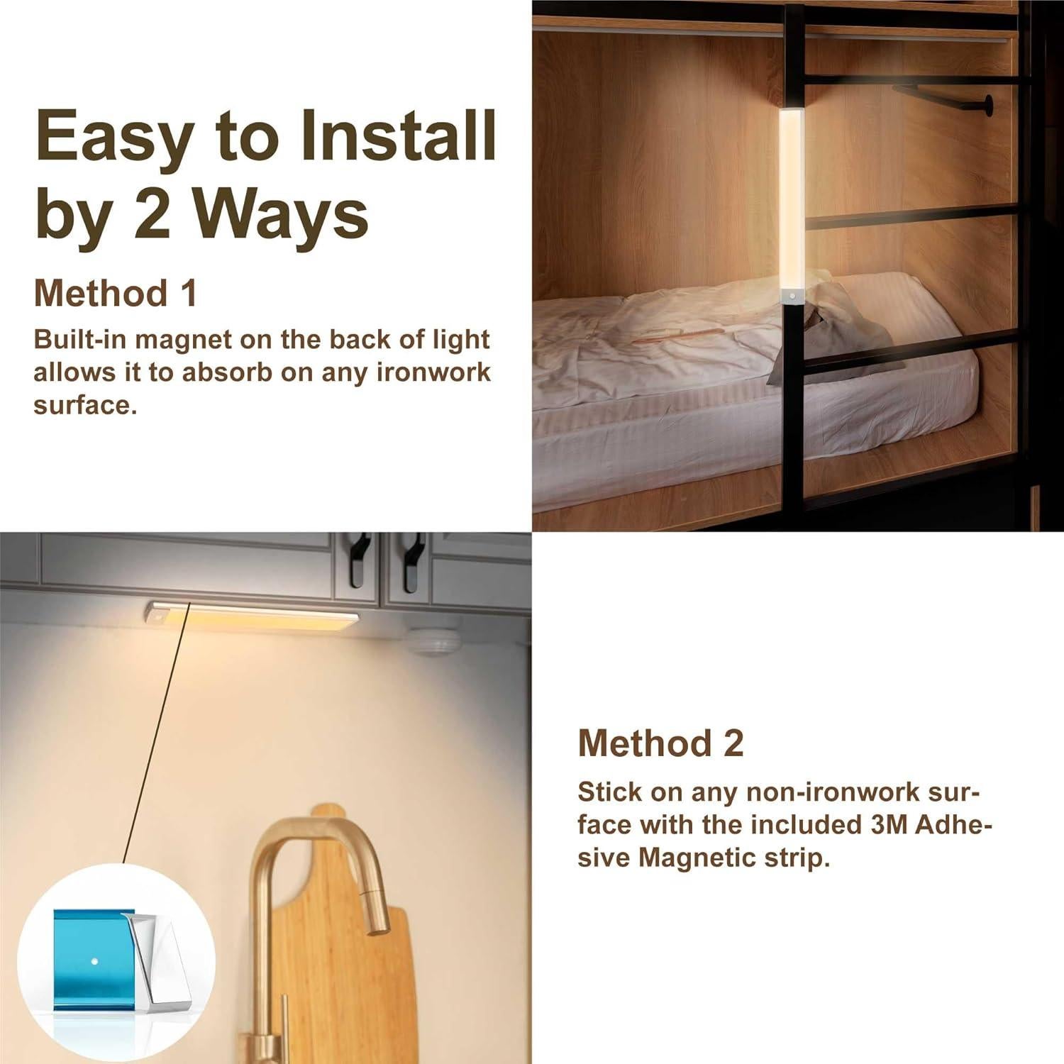 Luz LED Bajo Gabinete LEPOTEC 54 LEDs con Sensor Movimiento