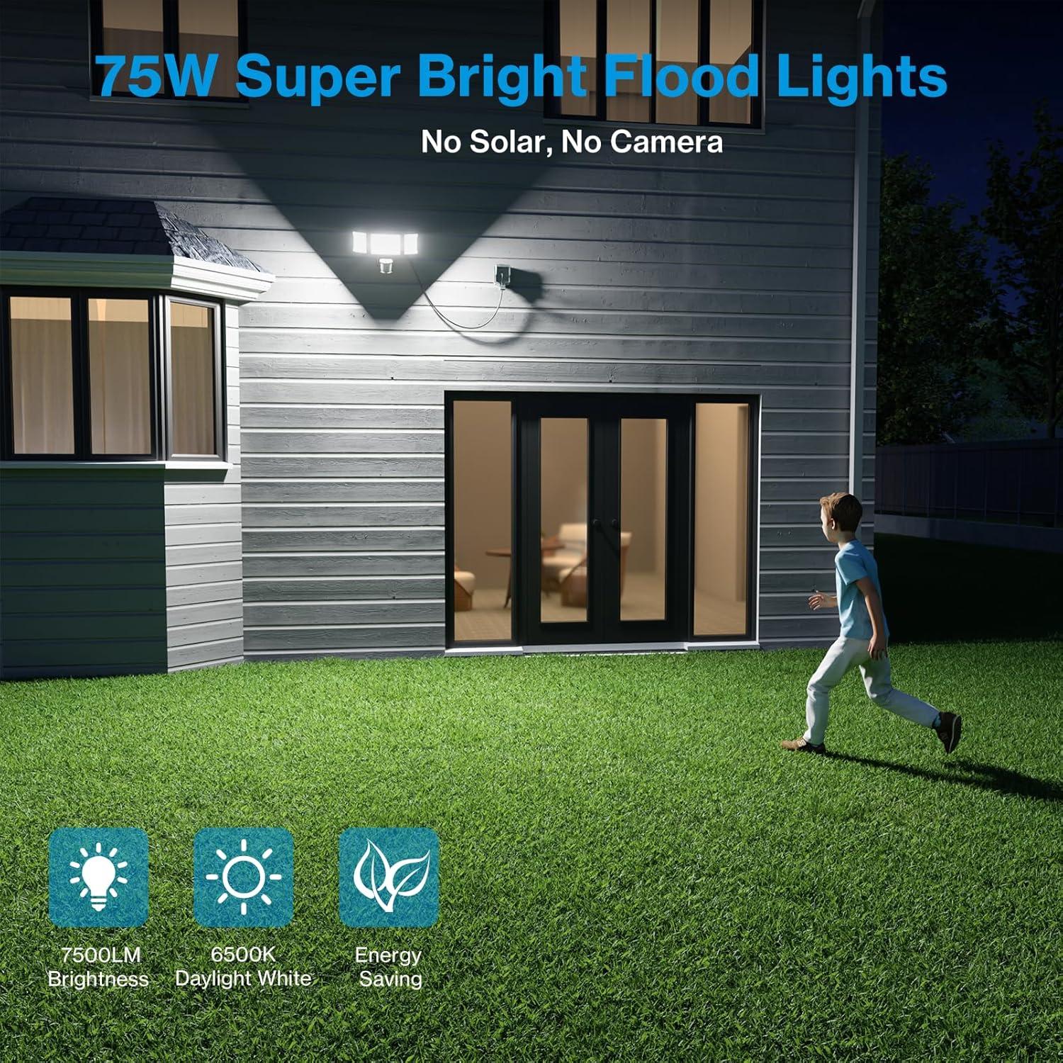 Luz de Inundación LED Olafus 75W con Sensor de Movimiento IP65