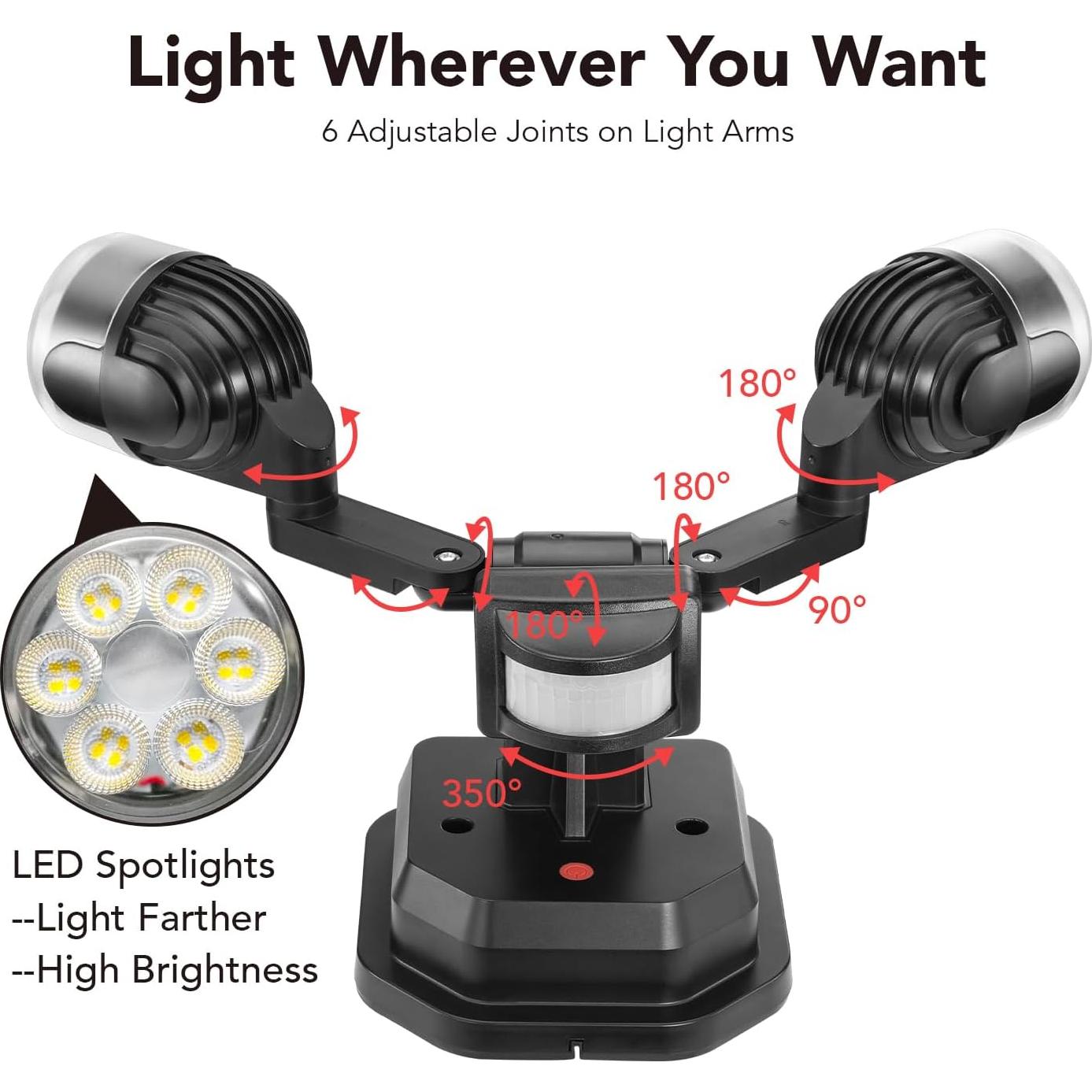 OREiN Luz de Inundación LED con Sensor de Movimiento 1600LM