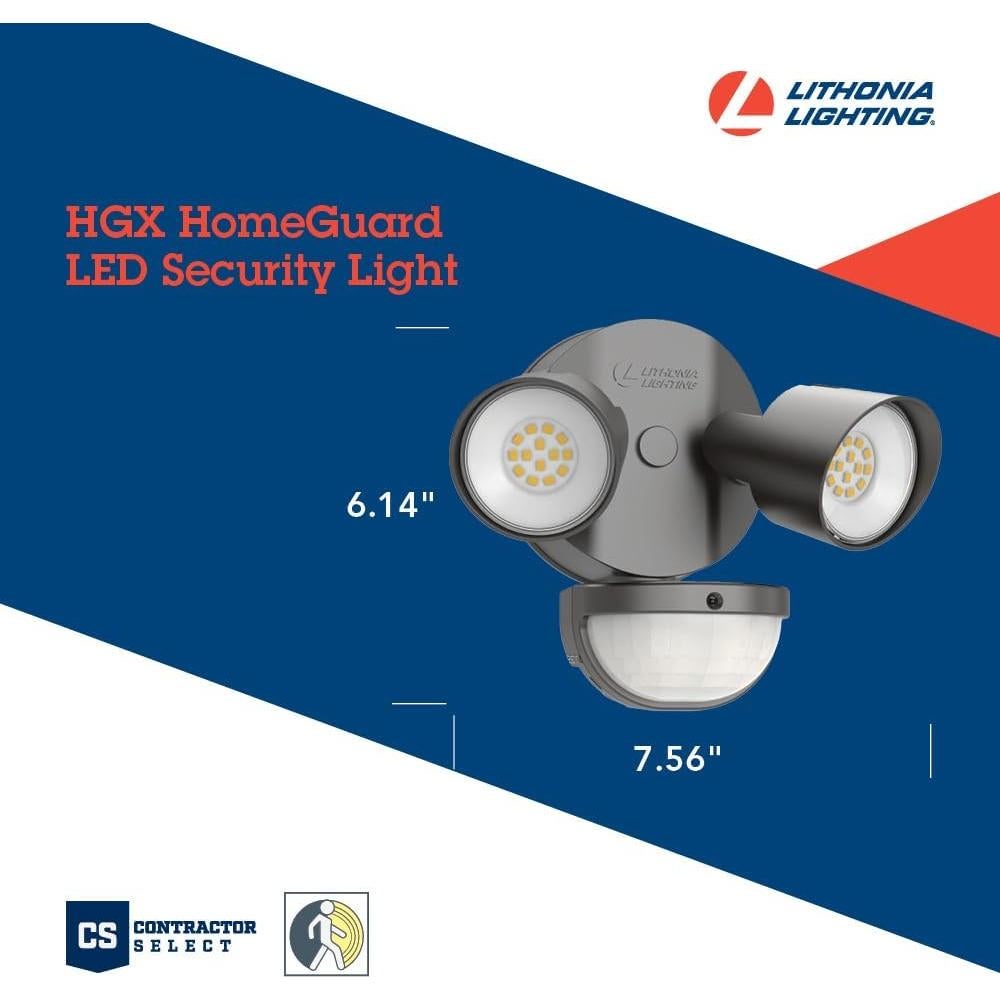 Luz de Inundación LED Lithonia HomeGuard 2-Luz con Sensor 4000K