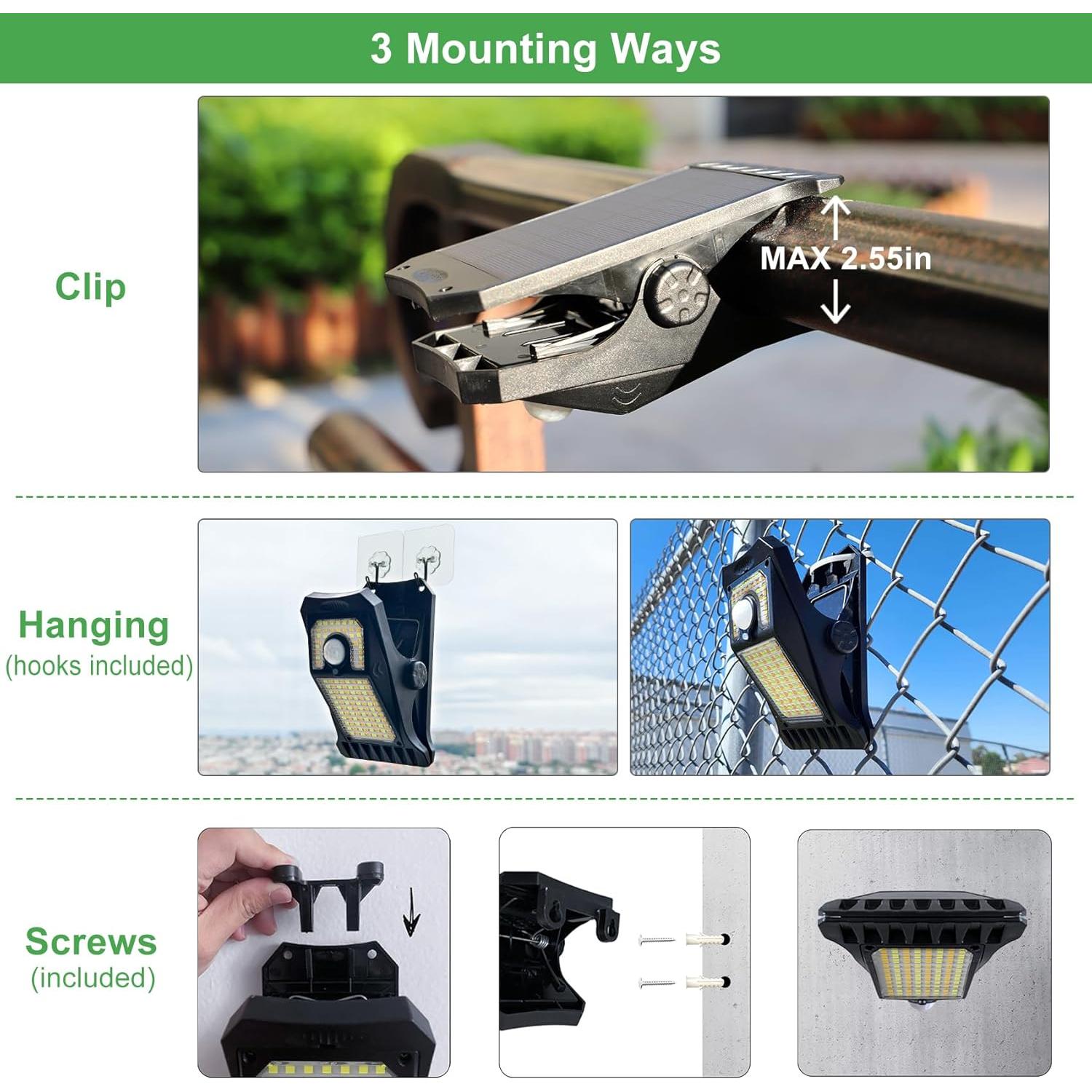 Luces Solares de Movimiento Tryme 118 LEDs con Clip y Sensor