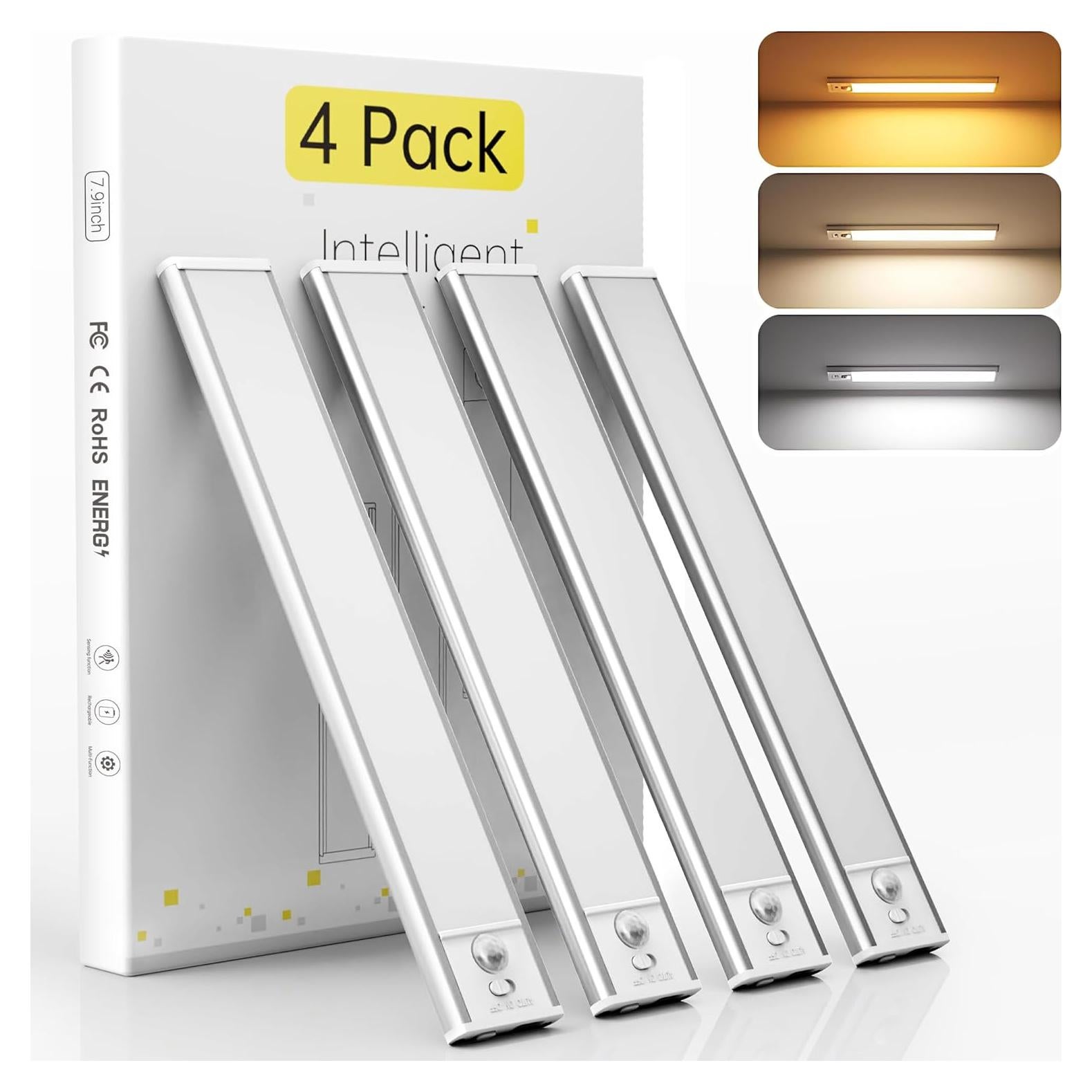 Luces LED Bajo Gabinete Hyrion, Recargables y Dimmables 1000mAh