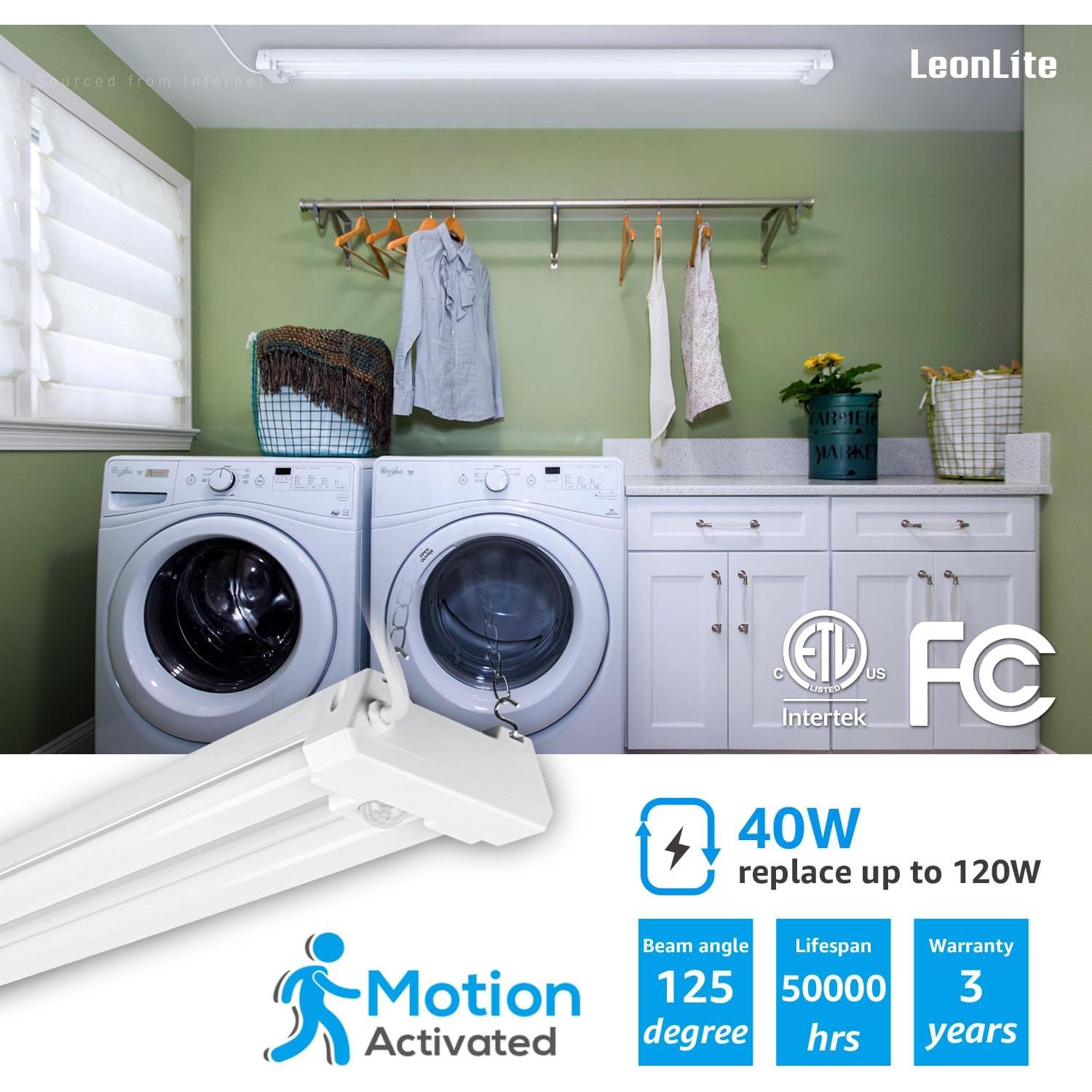 Luz de Taller LED LEONLITE 40W con Sensor de Movimiento 4000lm