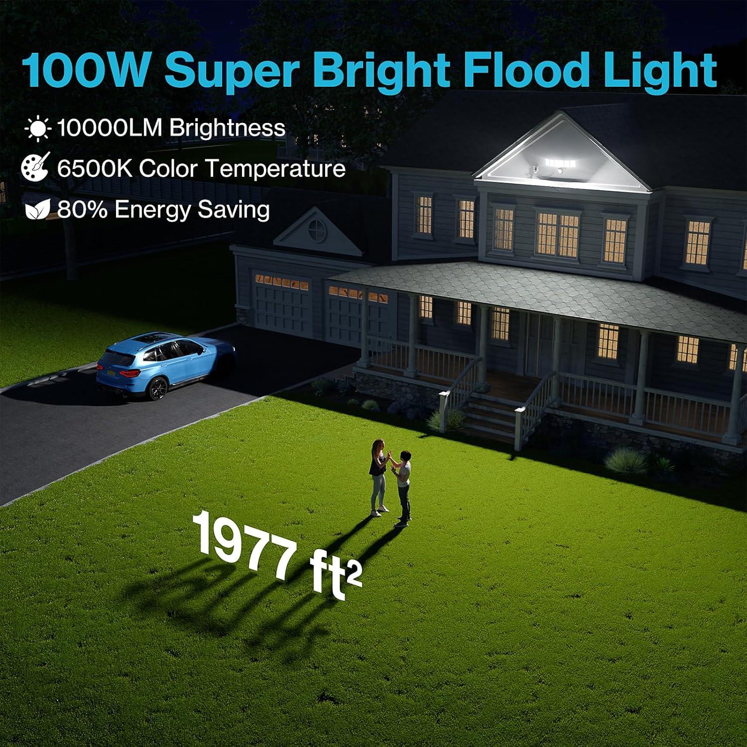 Luz de Inundación LED Olafus 100W con Sensor de Movimiento IP65