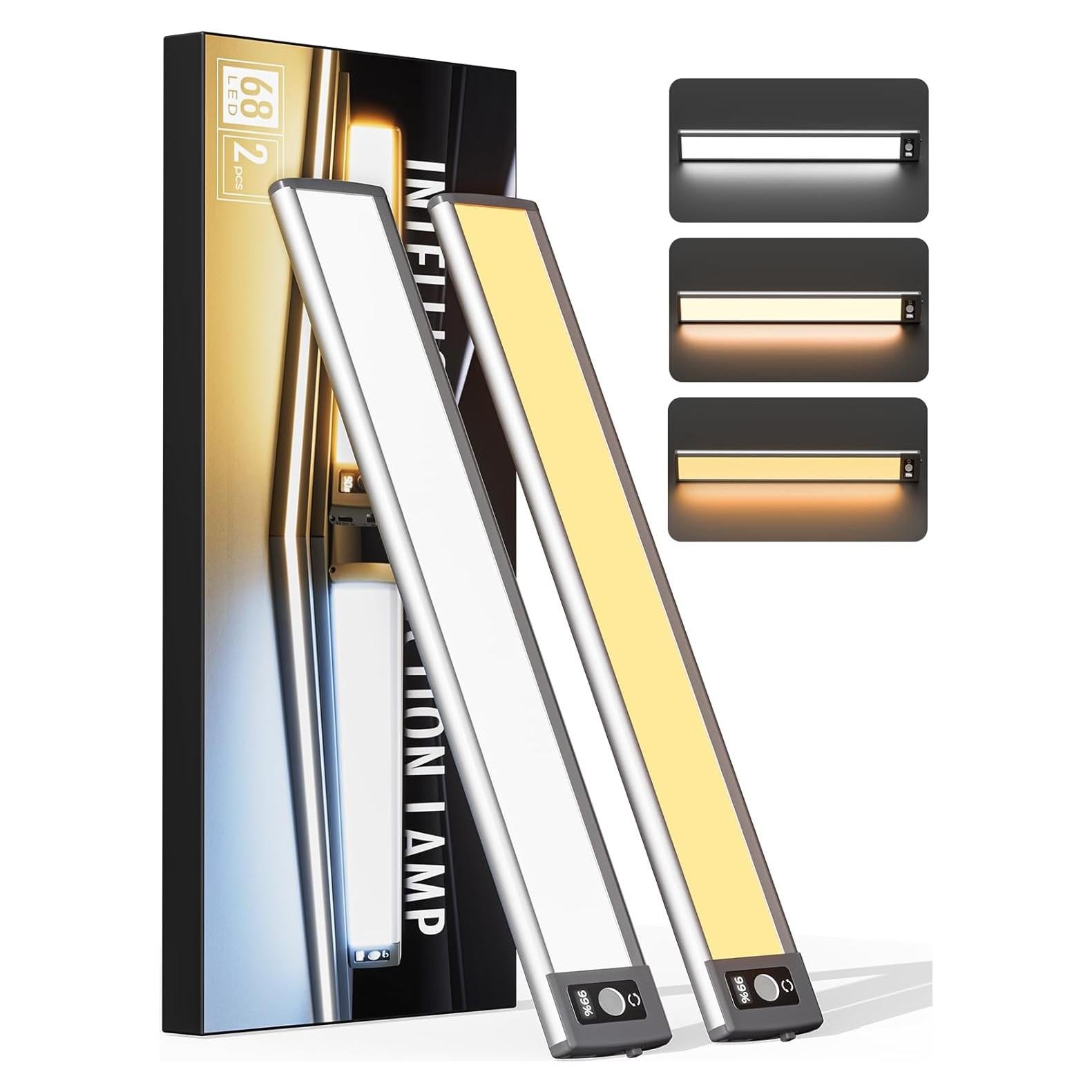 Iluminación Bajo Gabinete YIGER LED 68 Luces Regulables 3 Colores