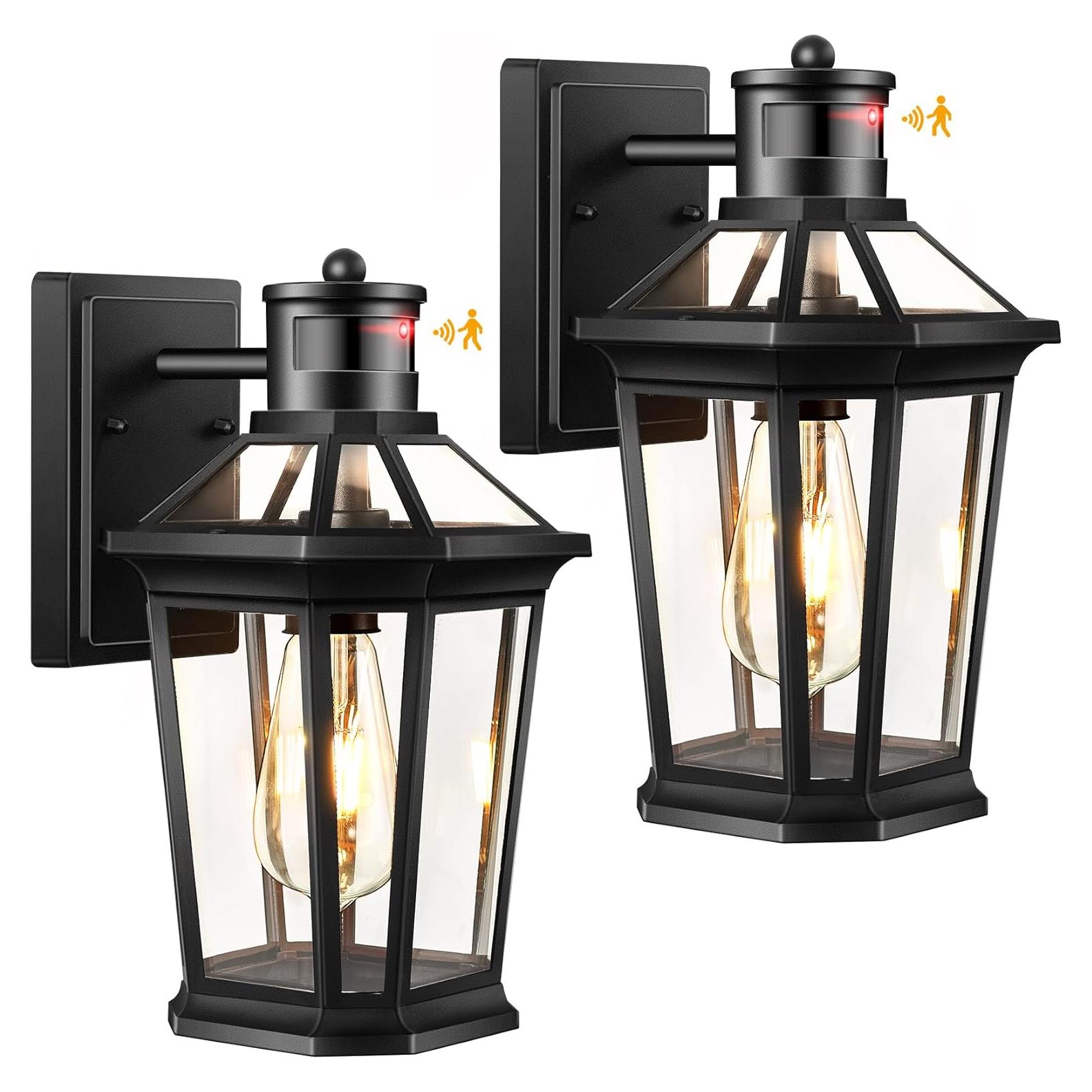 Luces Exteriores VIANIS Negro 2 Paquete con Sensor de Movimiento