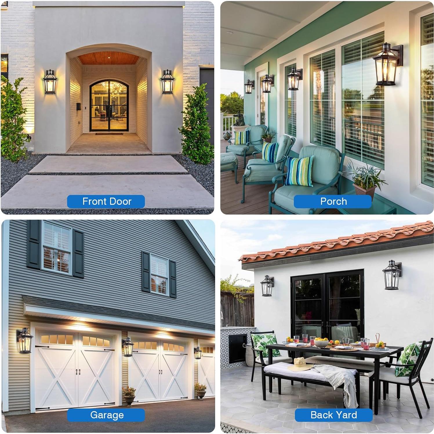 Luces Exteriores VIANIS Negro 2 Paquete con Sensor de Movimiento